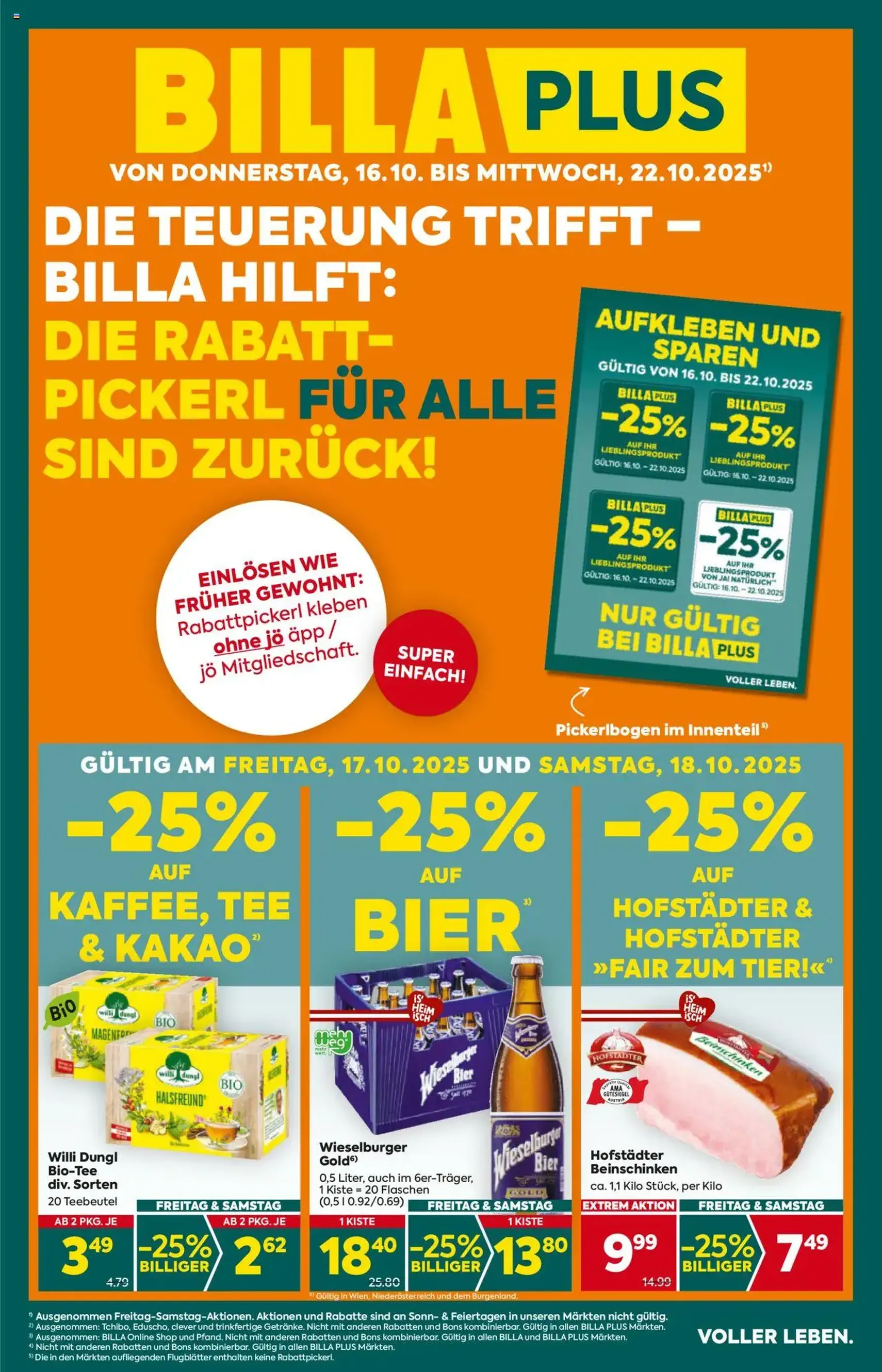 Billa Plus Flugblatt - Gültiger Prospekt ab 16.10.2025, Seite 1 von insgesamt 16 Billa Plus Flugblatt - Gültiger Prospekt ab 16.10.2025, Seite 1 von insgesamt 16