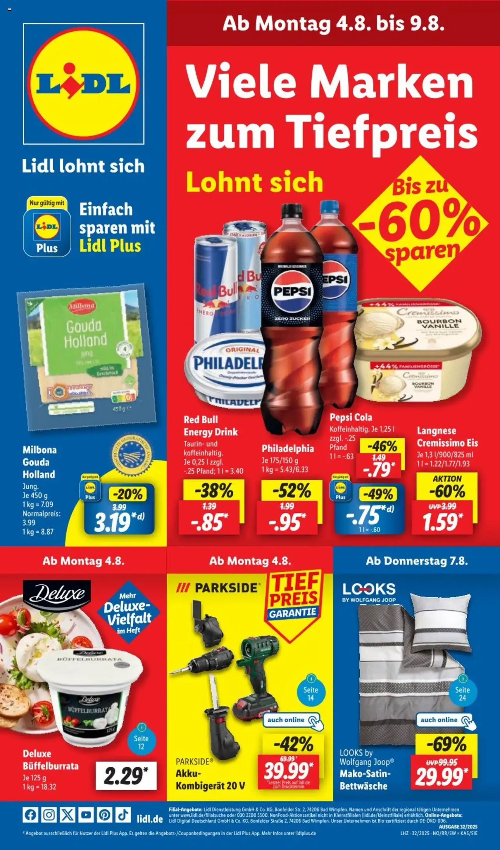 Lidl Prospekt - Gültiger Prospekt ab 04.08.2025, Seite 1 von insgesamt 62