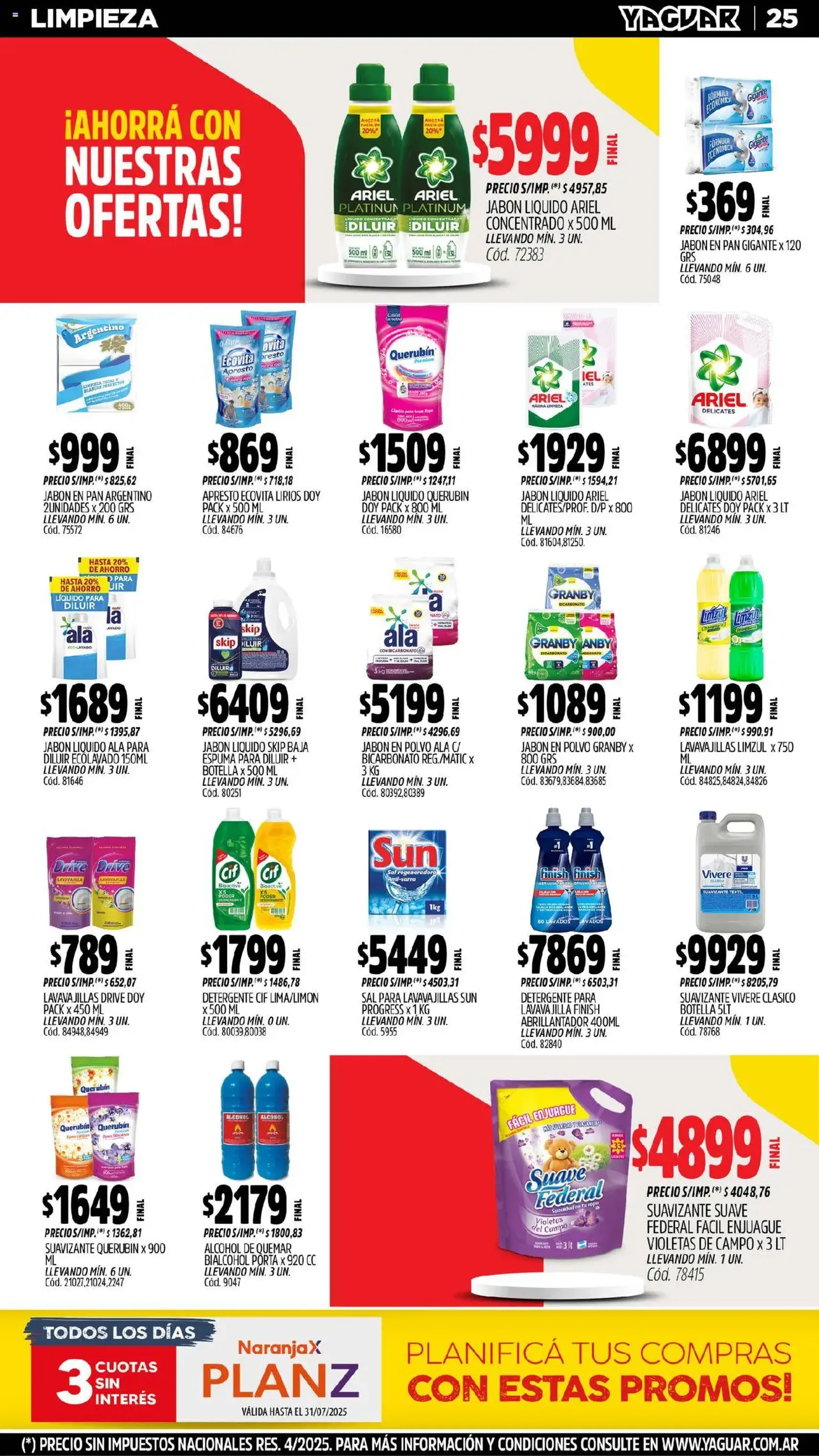 Yaguar catálogo - folleto válido desde 21/07/2025 página 27 de 33 Yaguar catálogo - folleto válido desde 21/07/2025 página 27 de 33