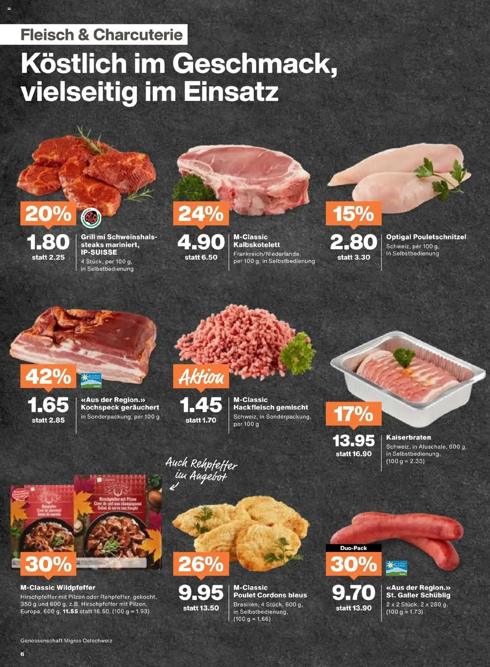 Migros Aktionen - Gültiger Prospekt ab 26.08.2025, Seite 6 von insgesamt 20 Migros Aktionen - Gültiger Prospekt ab 26.08.2025, Seite 6 von insgesamt 20