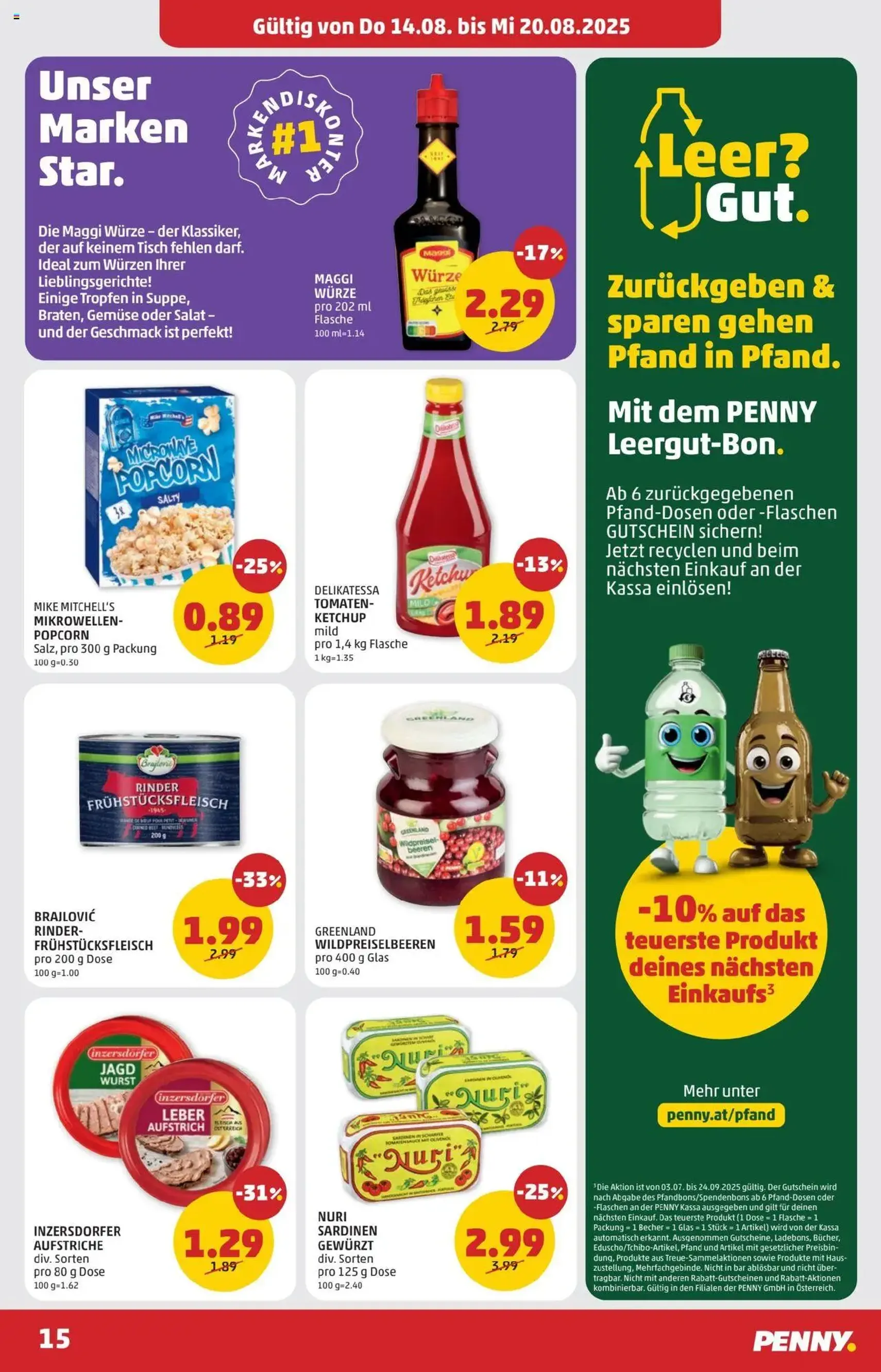 Penny Markt Flugblatt - Gültiger Prospekt ab 14.08.2025, Seite 15 von insgesamt 28 Penny Markt Flugblatt - Gültiger Prospekt ab 14.08.2025, Seite 15 von insgesamt 28