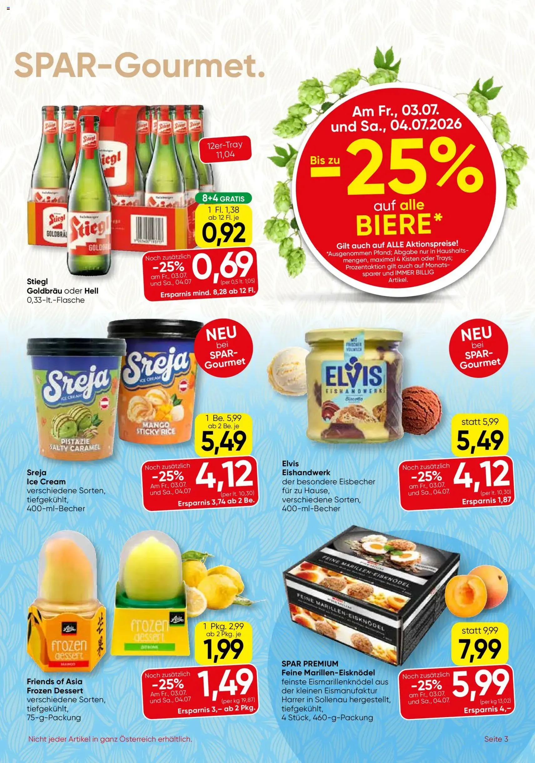 SPAR Gourmet Flugblatt - Gültiger Prospekt ab 01.07.2026, Seite 3 von insgesamt 12