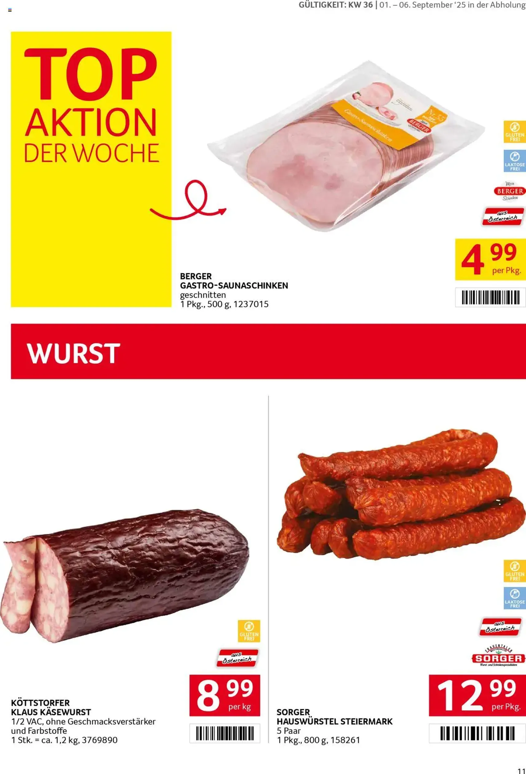 Transgourmet Flugblatt - Gültiger Prospekt ab 31.08.2025, Seite 11 von insgesamt 32 Transgourmet Flugblatt - Gültiger Prospekt ab 31.08.2025, Seite 11 von insgesamt 32