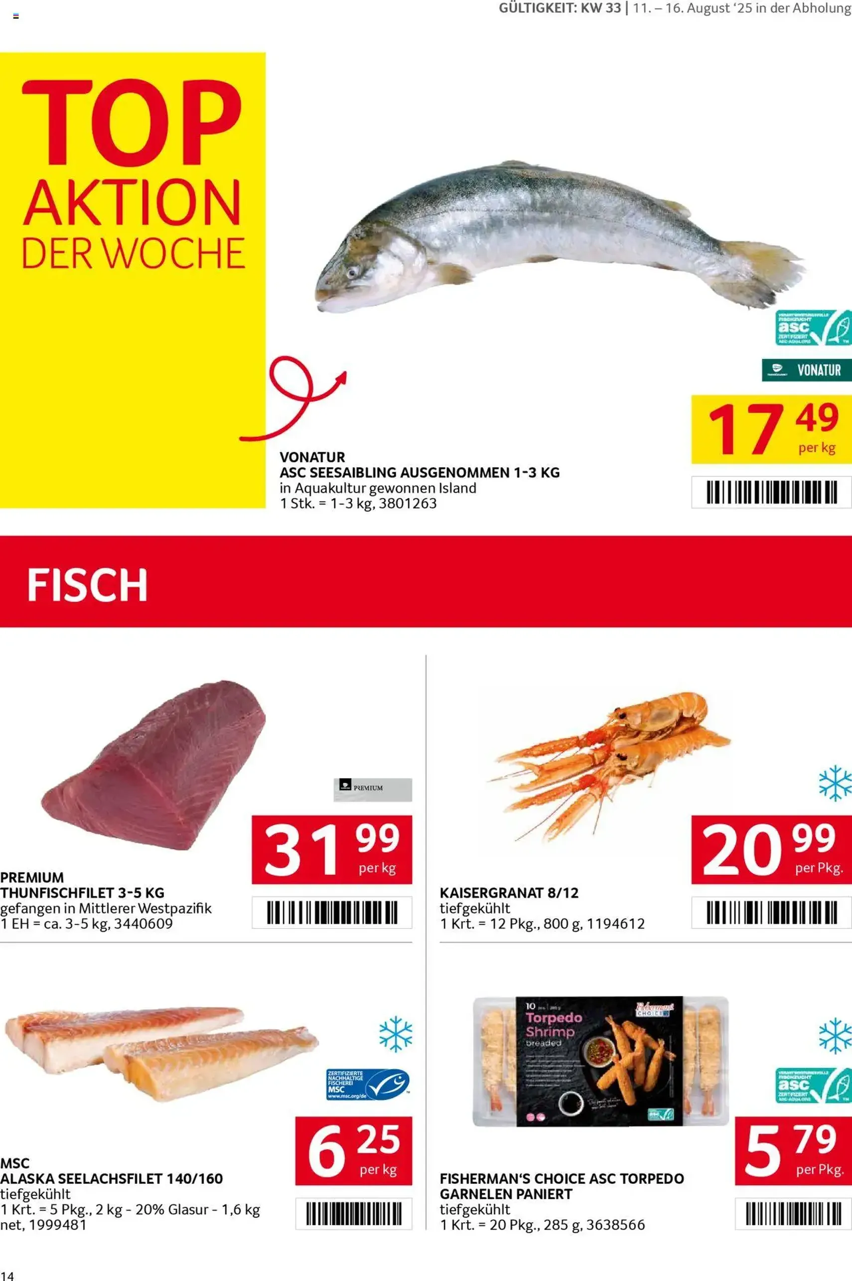 Transgourmet Flugblatt - Gültiger Prospekt ab 10.08.2025, Seite 14 von insgesamt 32 Transgourmet Flugblatt - Gültiger Prospekt ab 10.08.2025, Seite 14 von insgesamt 32