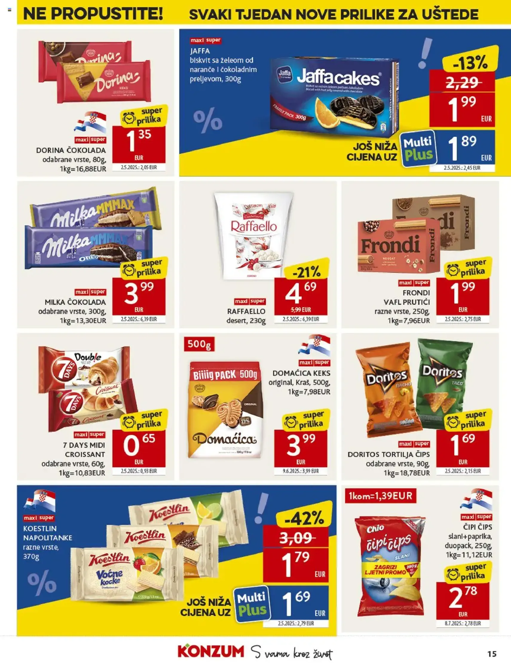 Konzum HR Akciós újság - 2025.07.23. érvényes szórólap 15 oldal 40 oldalból Konzum HR Akciós újság - 2025.07.23. érvényes szórólap 15 oldal 40 oldalból