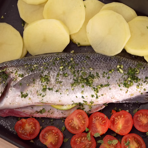Orata al forno con patate ricetta - procedimento 1