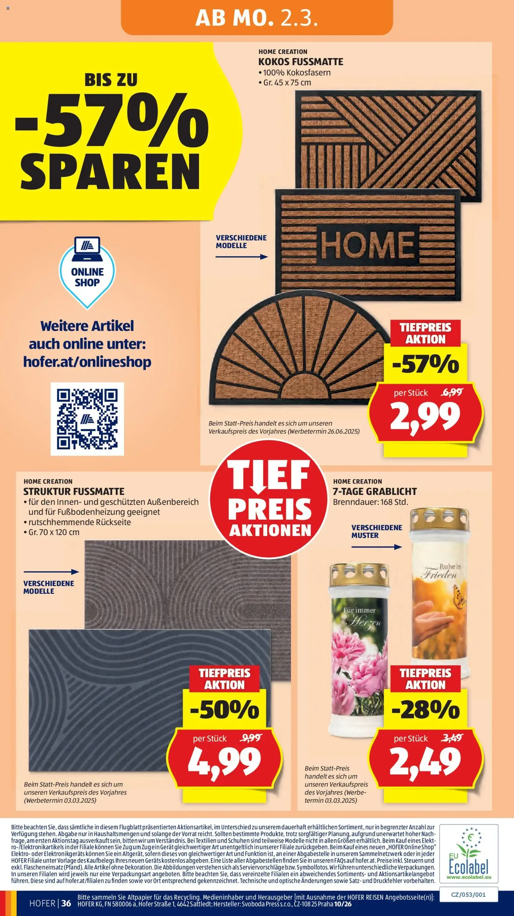 Hofer Flugblatt - Gültiger Prospekt ab 25.02.2026, Seite 40 von insgesamt 41