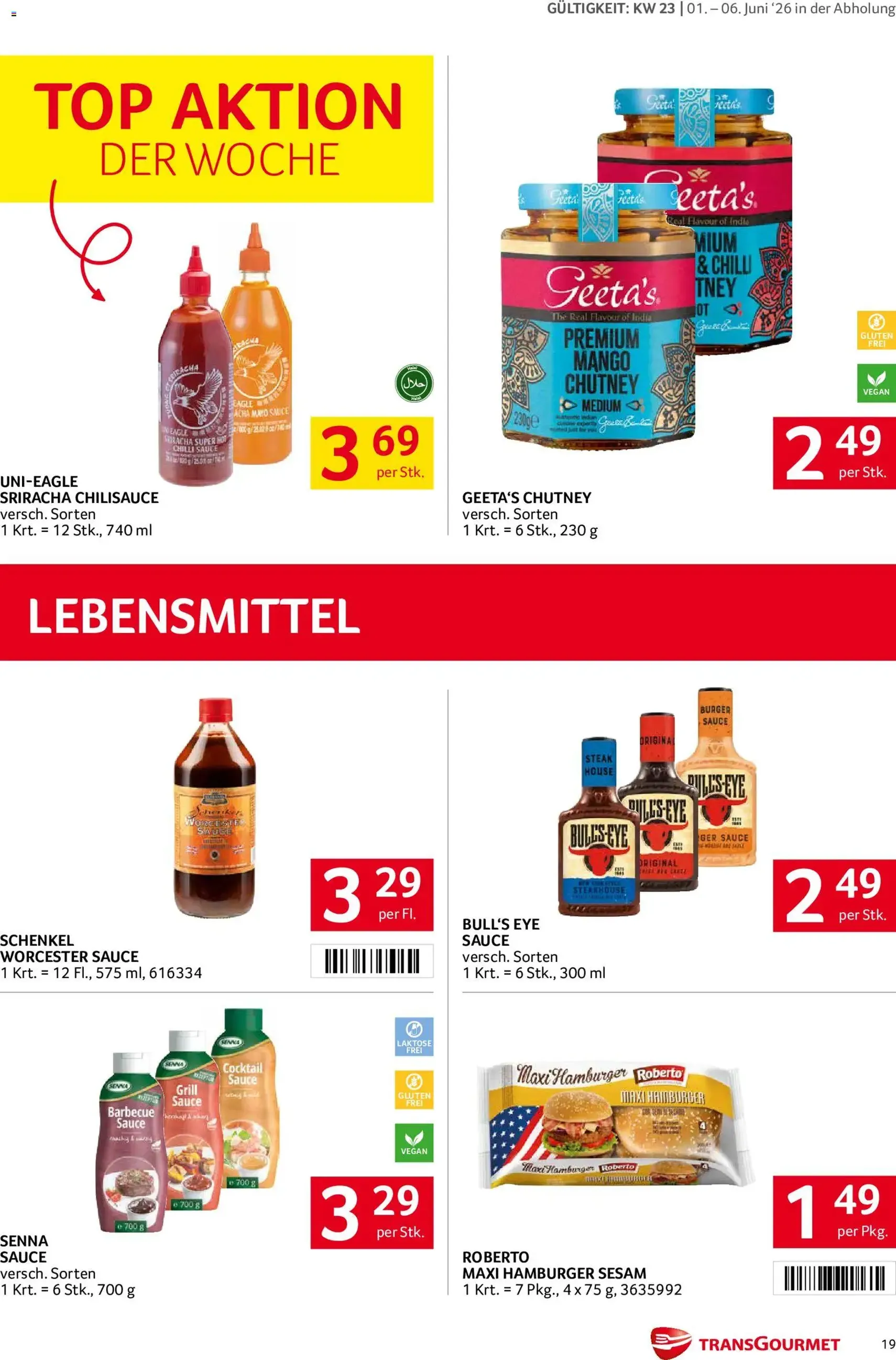 Transgourmet Flugblatt - Gültiger Prospekt ab 01.06.2026, Seite 19 von insgesamt 36
