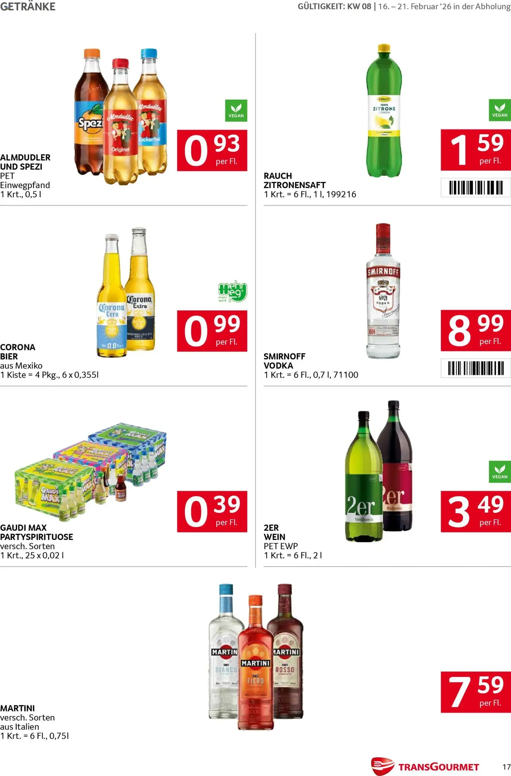 Transgourmet Flugblatt - Gültiger Prospekt ab 16.02.2026, Seite 17 von insgesamt 28