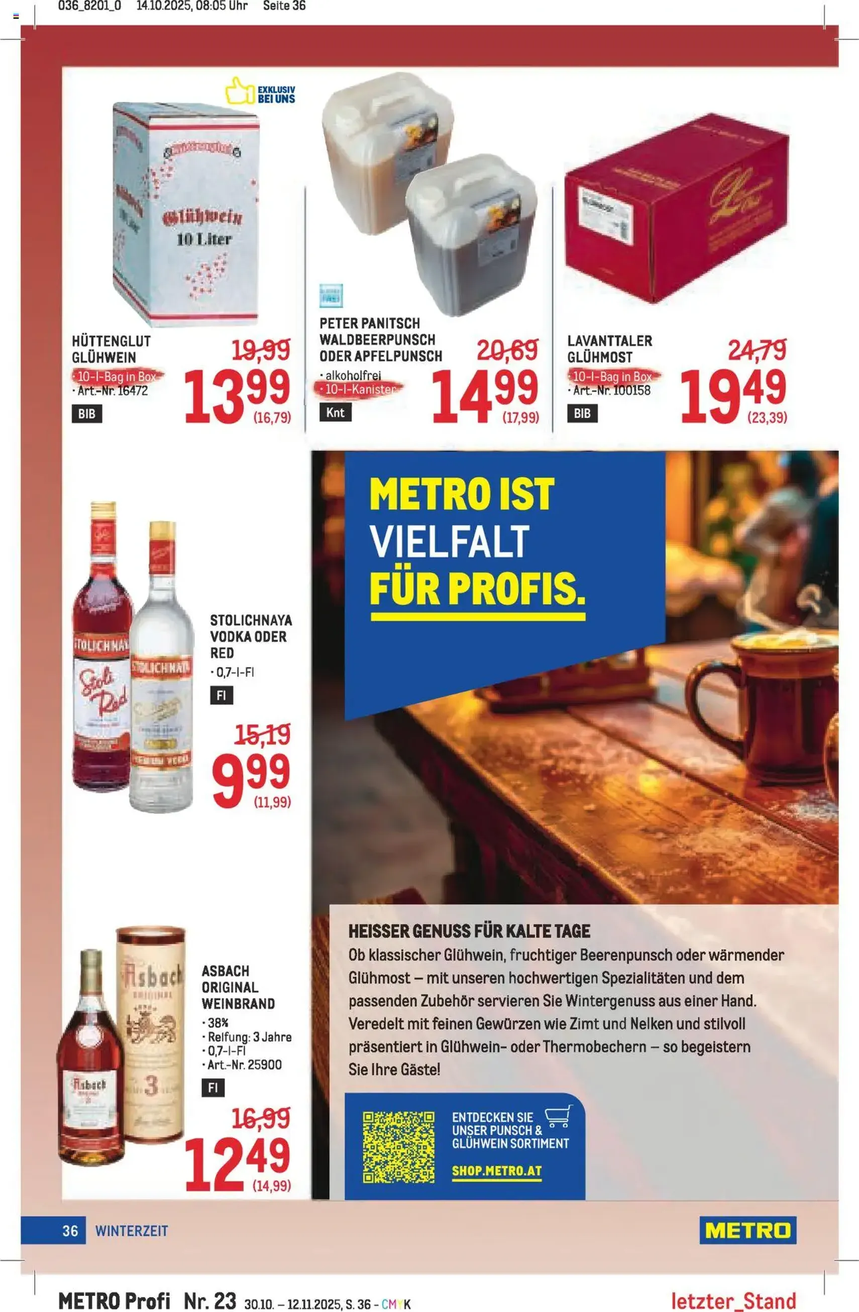 Metro angebote Profi - Gültiger Prospekt ab 30.10.2025, Seite 36 von insgesamt 64 Metro angebote Profi - Gültiger Prospekt ab 30.10.2025, Seite 36 von insgesamt 64