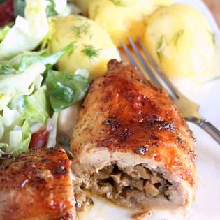 Recipe preview Chicken thighs stuffed with mushrooms