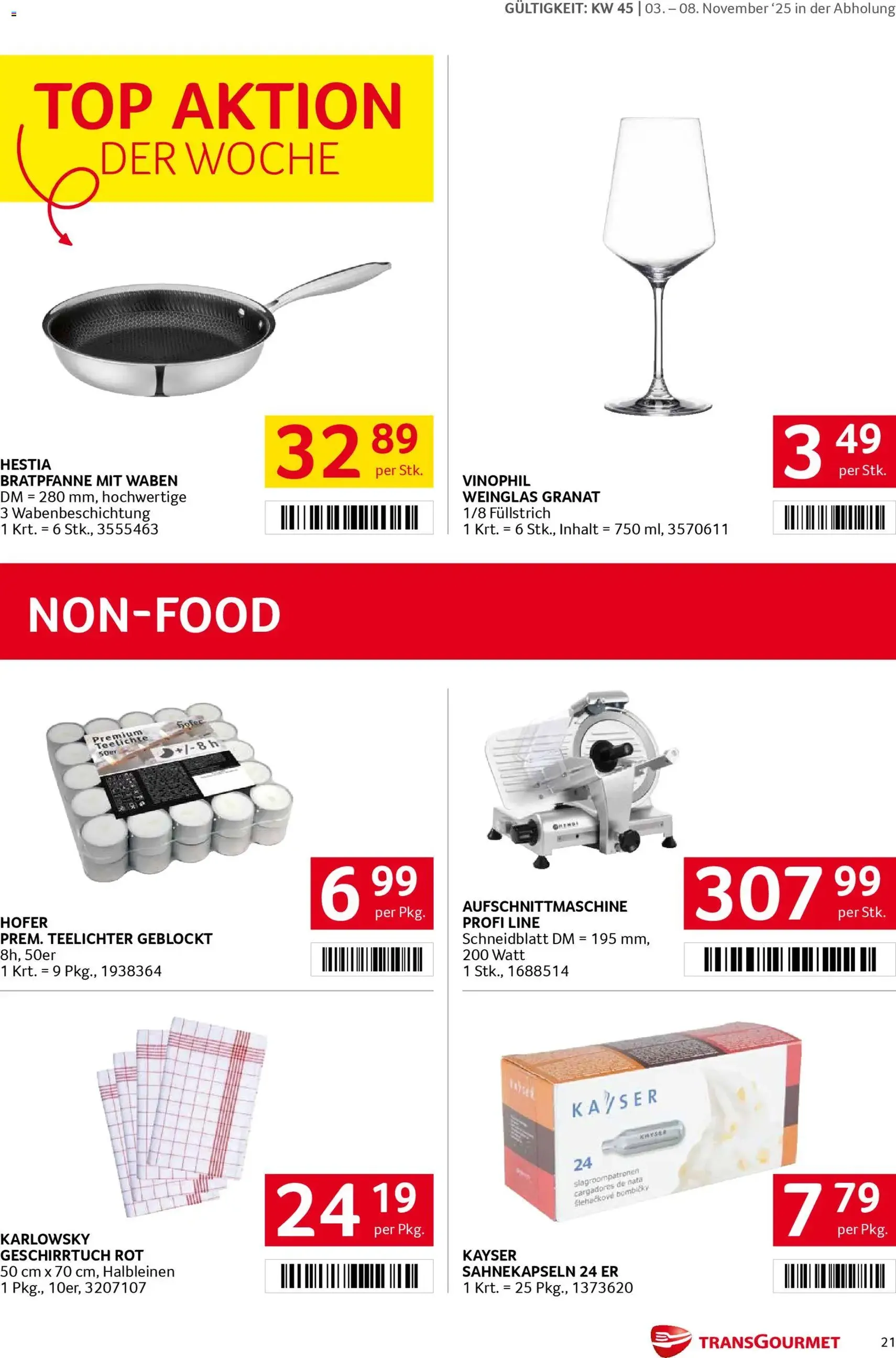Transgourmet Flugblatt - Gültiger Prospekt ab 03.11.2025, Seite 21 von insgesamt 36