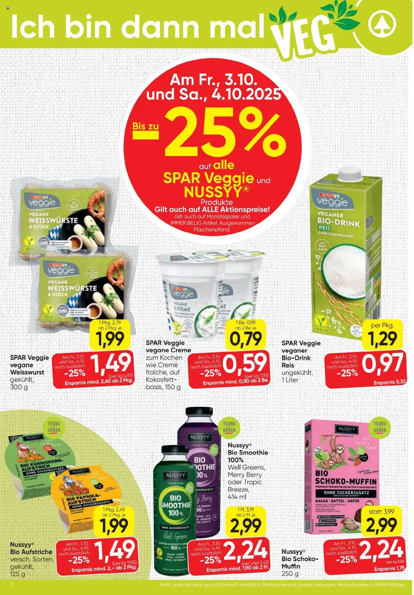 Spar Flugblatt - Gültiger Prospekt ab 02.10.2025, Seite 2 von insgesamt 16