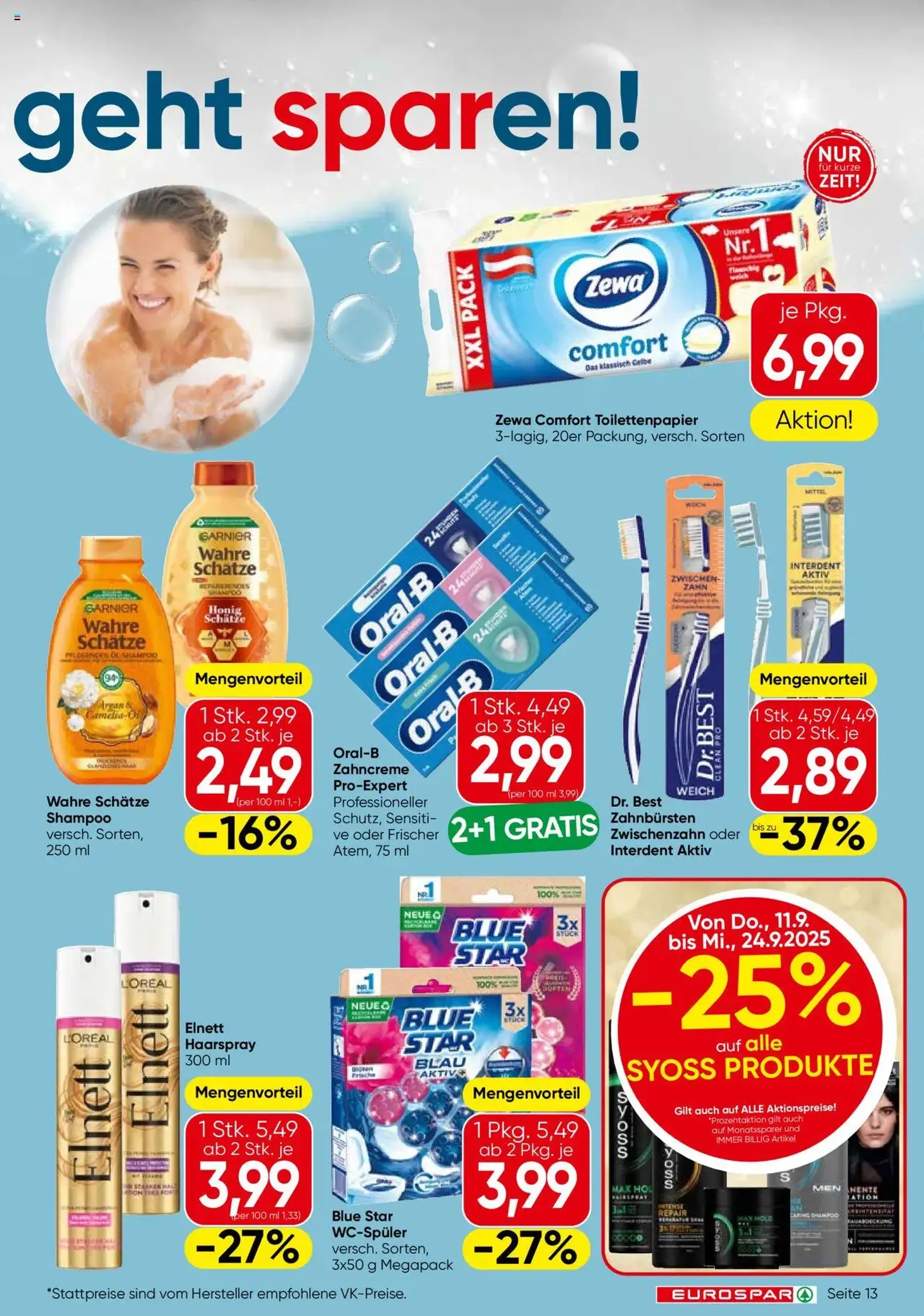 Eurospar Flugblatt - Gültiger Prospekt ab 11.09.2025, Seite 13 von insgesamt 16