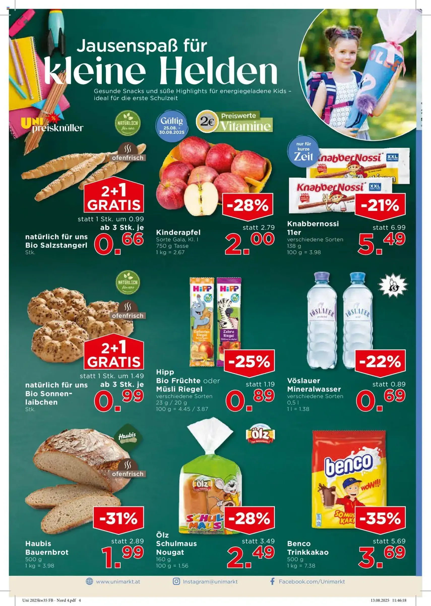 Unimarkt Flugblatt - Gültiger Prospekt ab 27.08.2025, Seite 4 von insgesamt 12