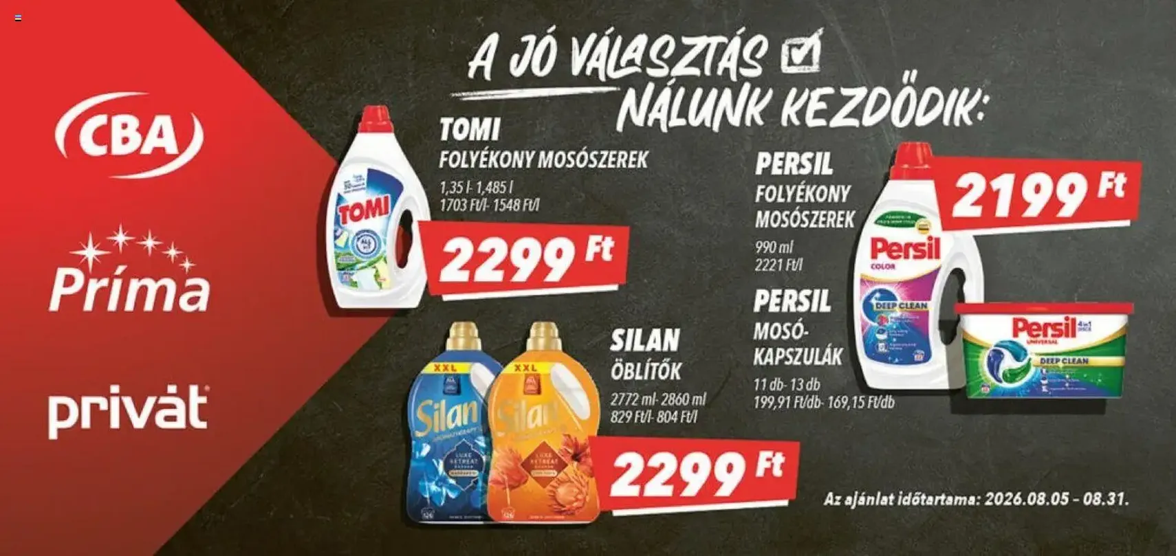 CBA Príma Aktuális óriásplakátok - 2026.08.05. érvényes szórólap 4 oldal 4 oldalból