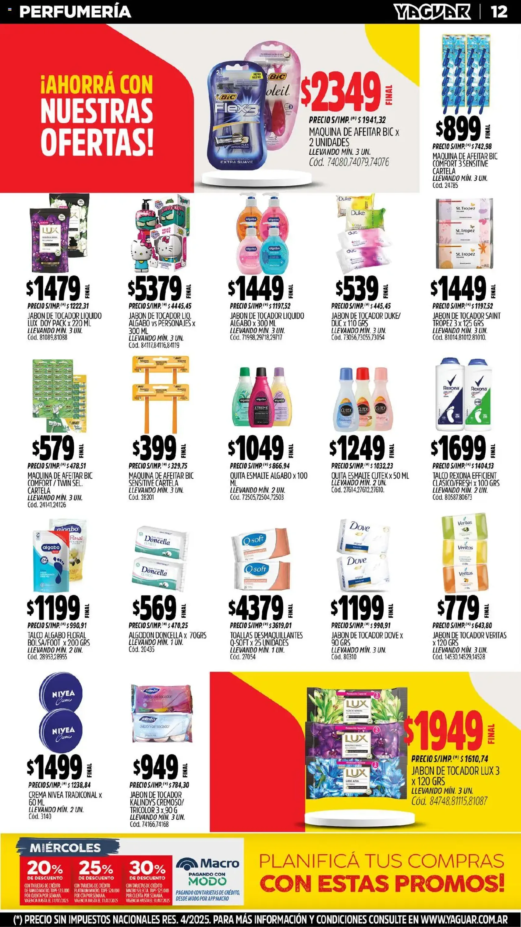 Yaguar catálogo - folleto válido desde 21/07/2025 página 14 de 33 Yaguar catálogo - folleto válido desde 21/07/2025 página 14 de 33