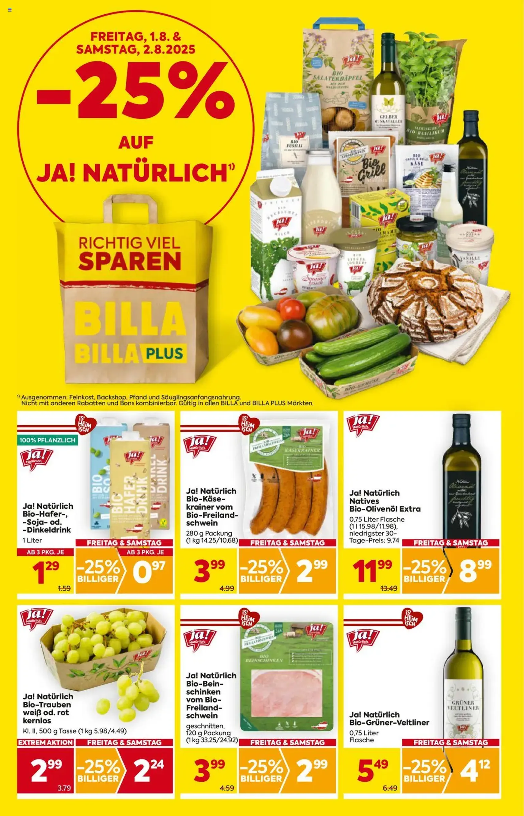 Billa Flugblatt - Gültiger Prospekt ab 31.07.2025, Seite 2 von insgesamt 20 Billa Flugblatt - Gültiger Prospekt ab 31.07.2025, Seite 2 von insgesamt 20