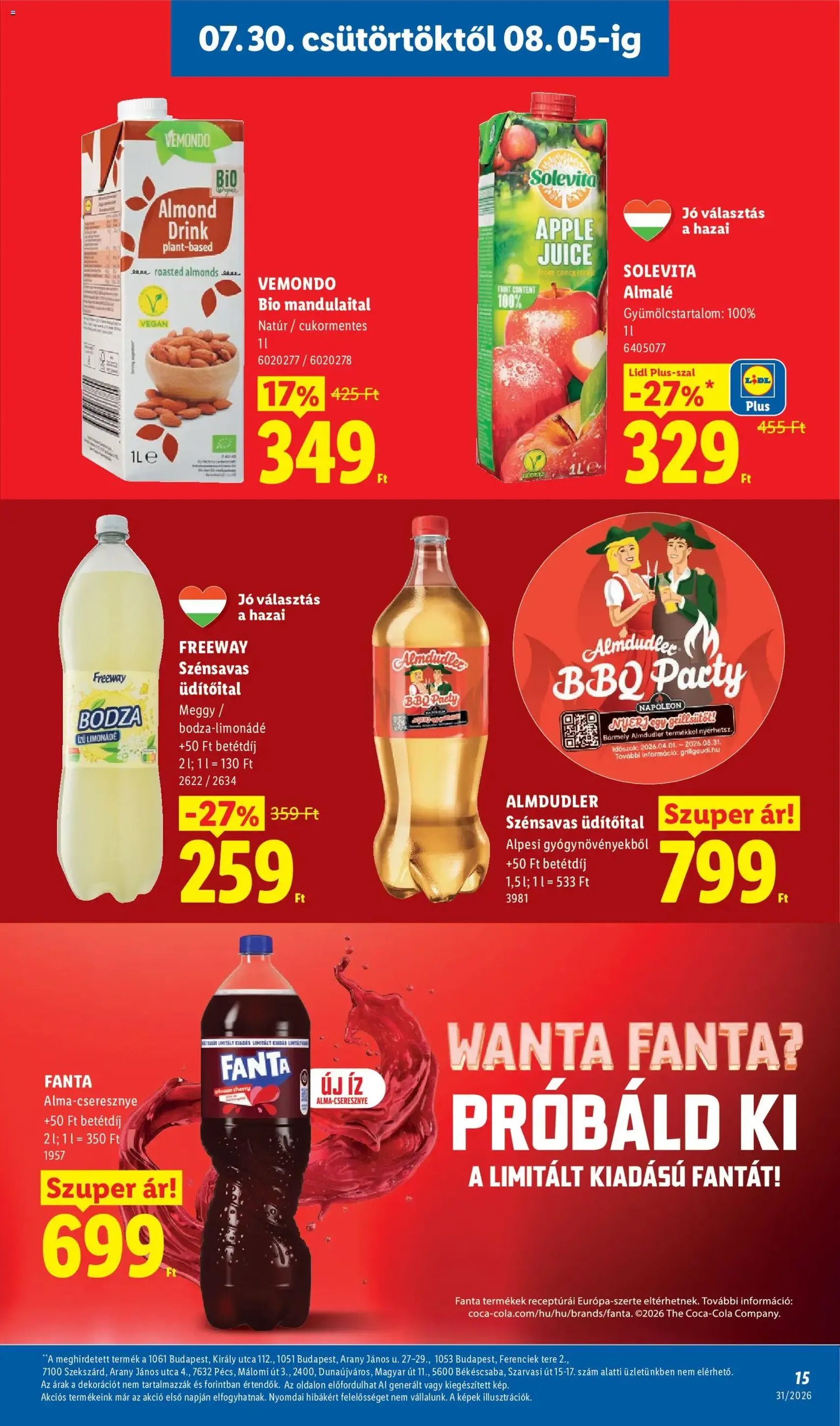 Lidl akciós újság - 2026.07.30. érvényes szórólap 15 oldal 58 oldalból