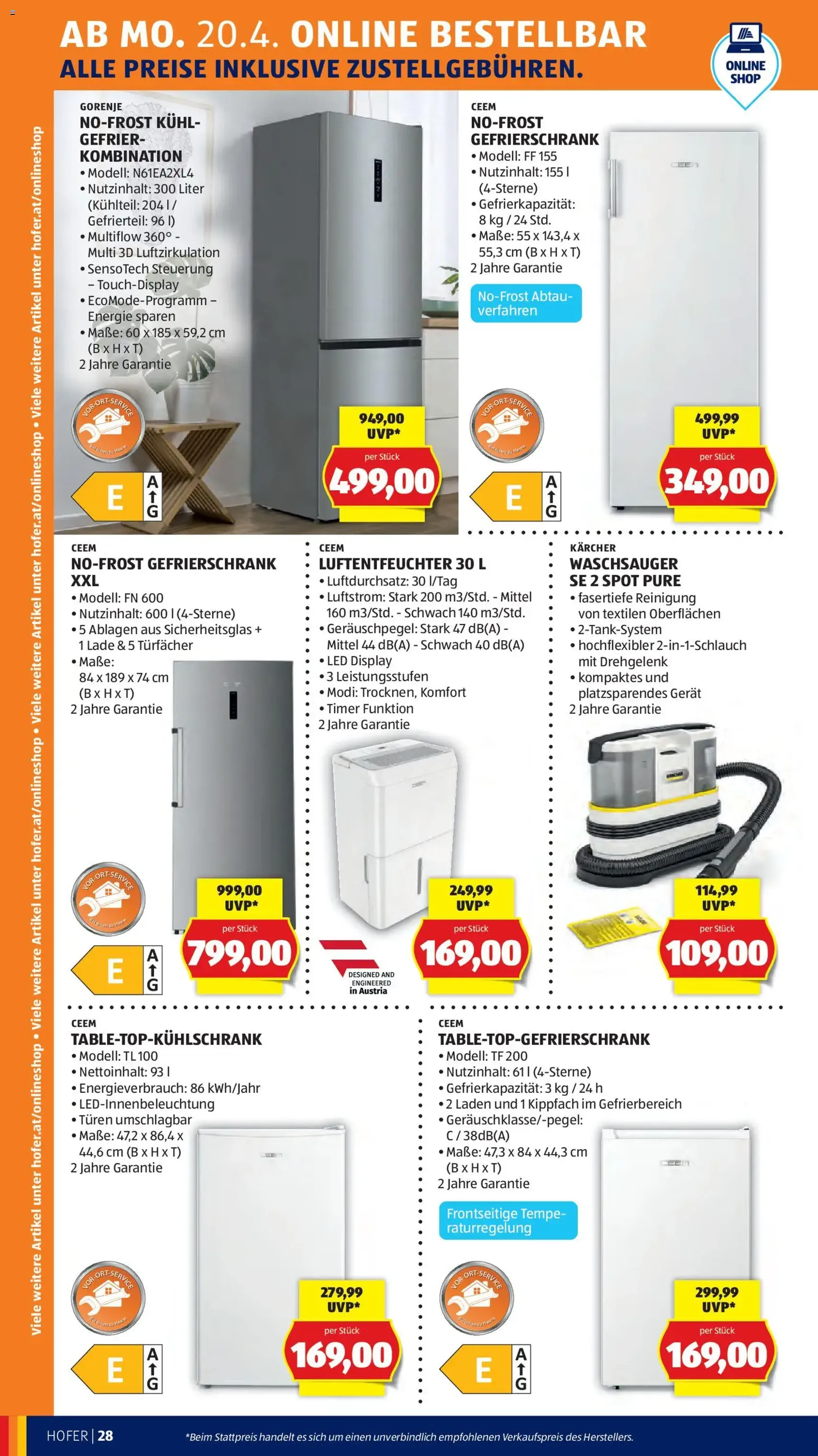 Hofer Flugblatt - Gültiger Prospekt ab 20.04.2026, Seite 32 von insgesamt 45