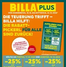 Billa Plus Flugblatt - Prospekt Vorschau gültig ab 16.10.2025