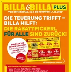 Billa Flugblatt - Prospekt Vorschau gültig ab 25.09.2025