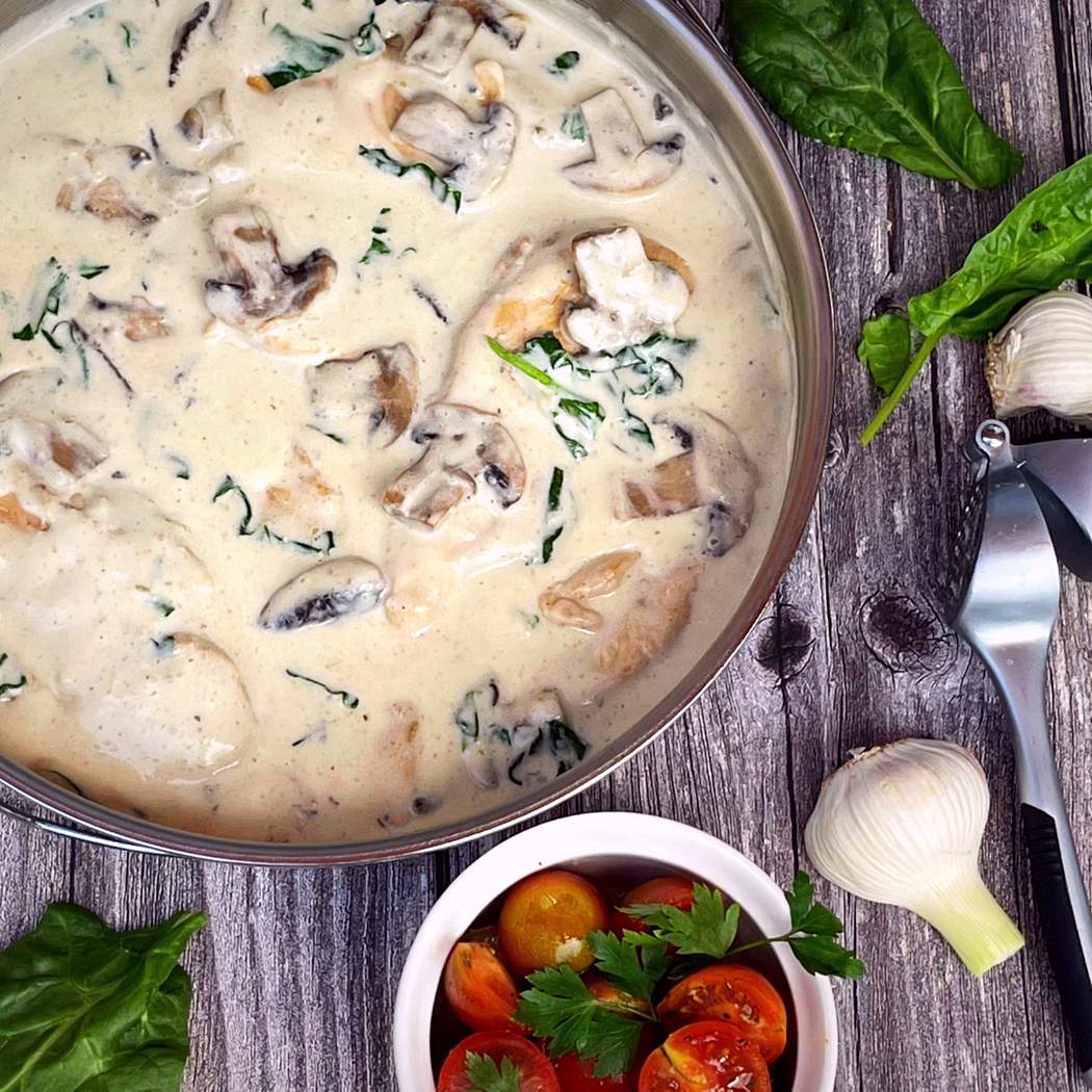 Csirke mell krémes parmezán mártásban