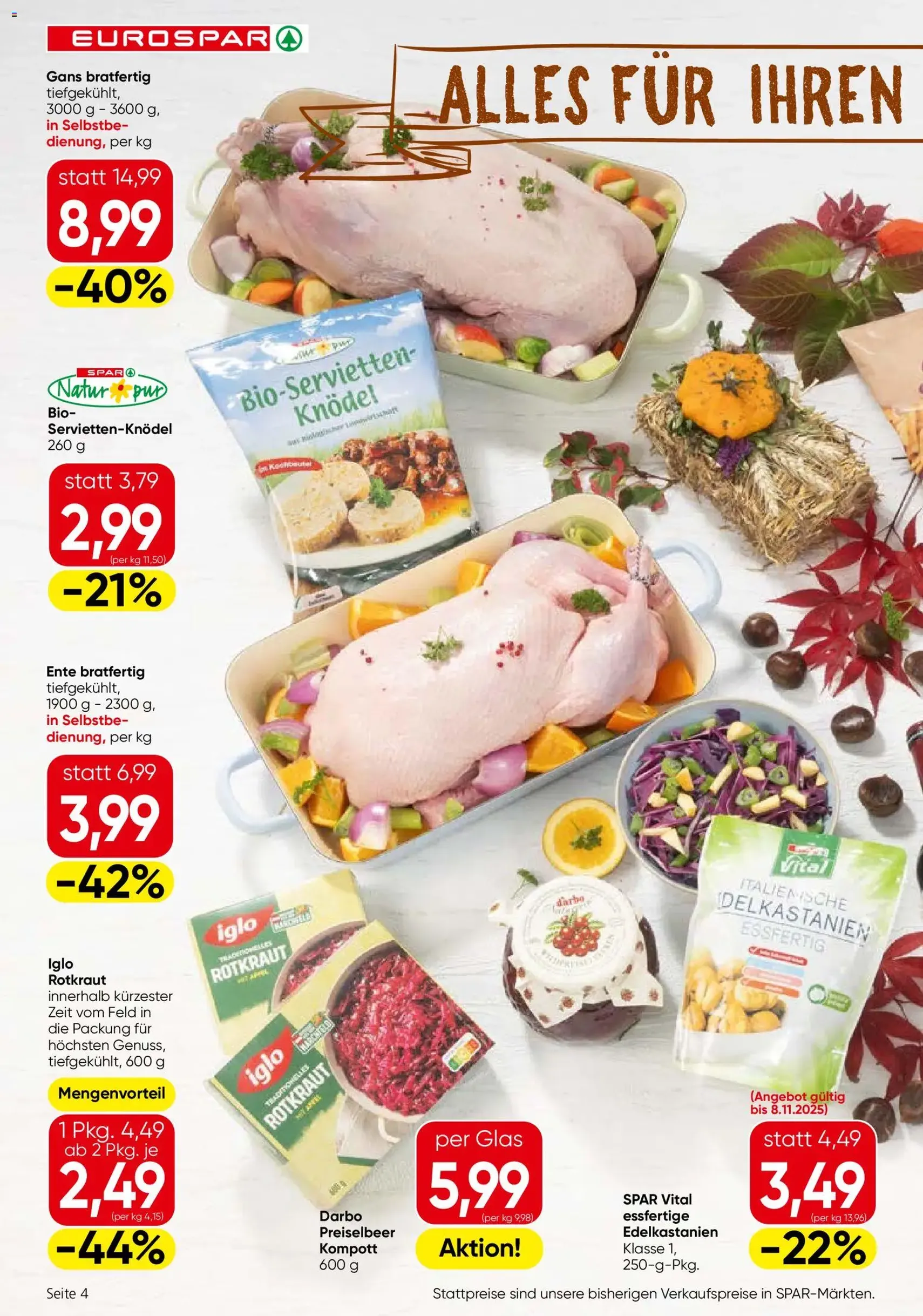 Eurospar Flugblatt - Gültiger Prospekt ab 06.11.2025, Seite 4 von insgesamt 16