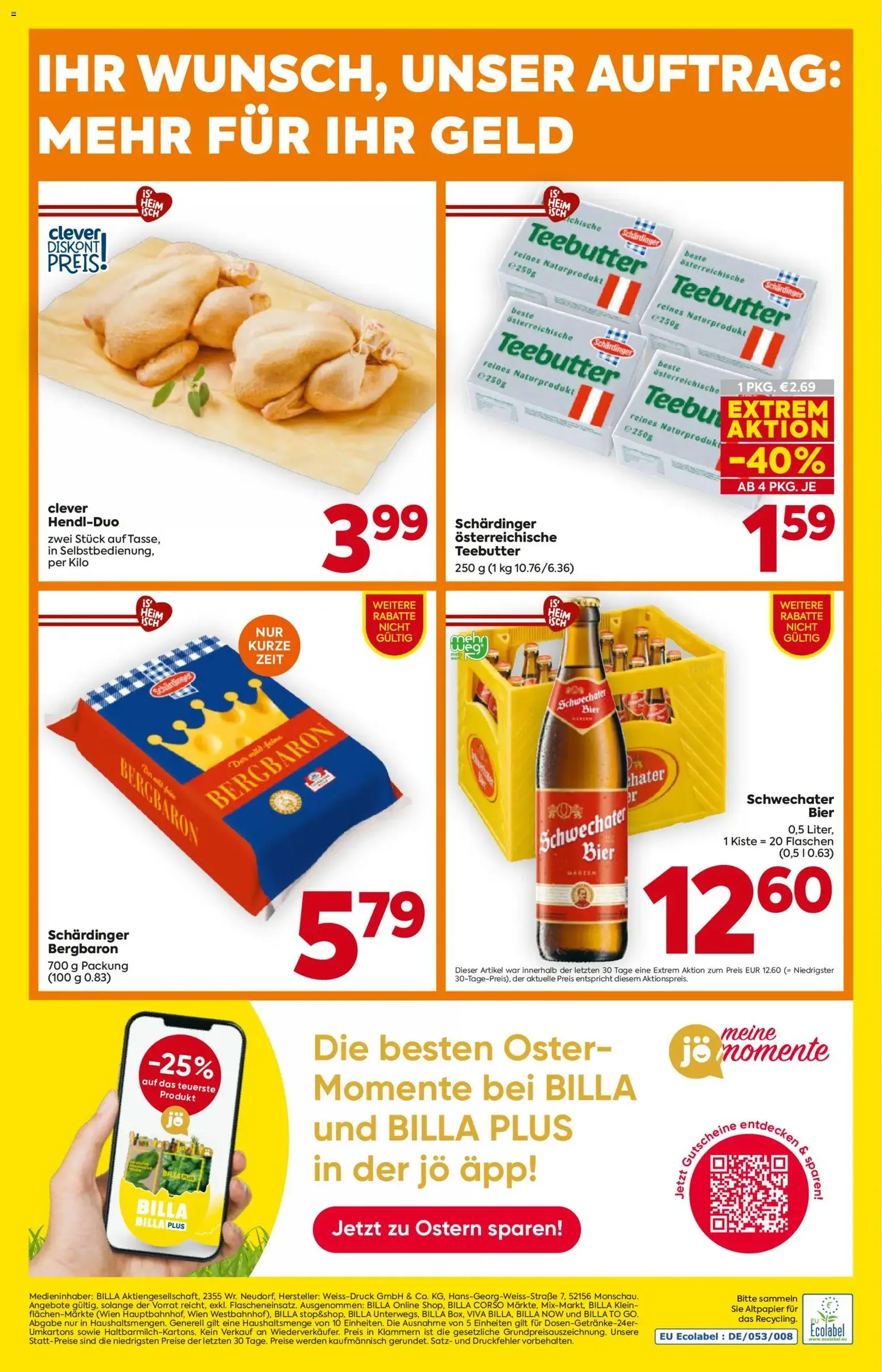 Billa - Flugblatt - Gültiger Prospekt ab 19.03.2026, Seite 20 von insgesamt 20