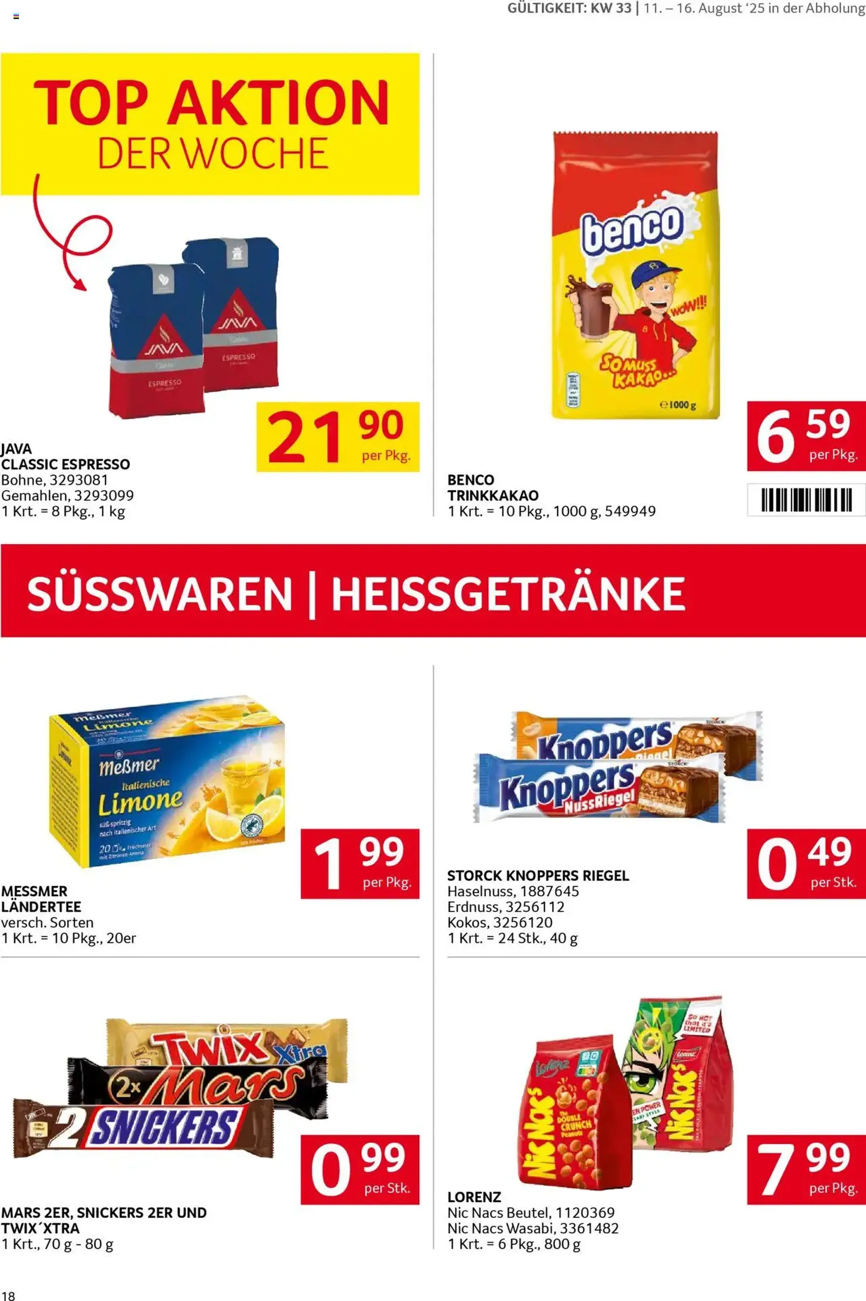 Transgourmet Flugblatt - Gültiger Prospekt ab 10.08.2025, Seite 18 von insgesamt 32 Transgourmet Flugblatt - Gültiger Prospekt ab 10.08.2025, Seite 18 von insgesamt 32