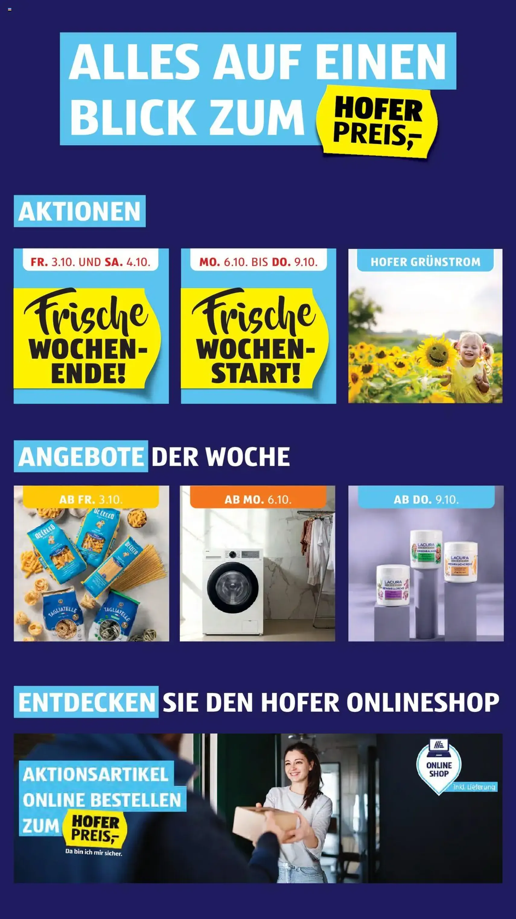 Hofer Flugblatt - Gültiger Prospekt ab 03.10.2025, Seite 2 von insgesamt 45