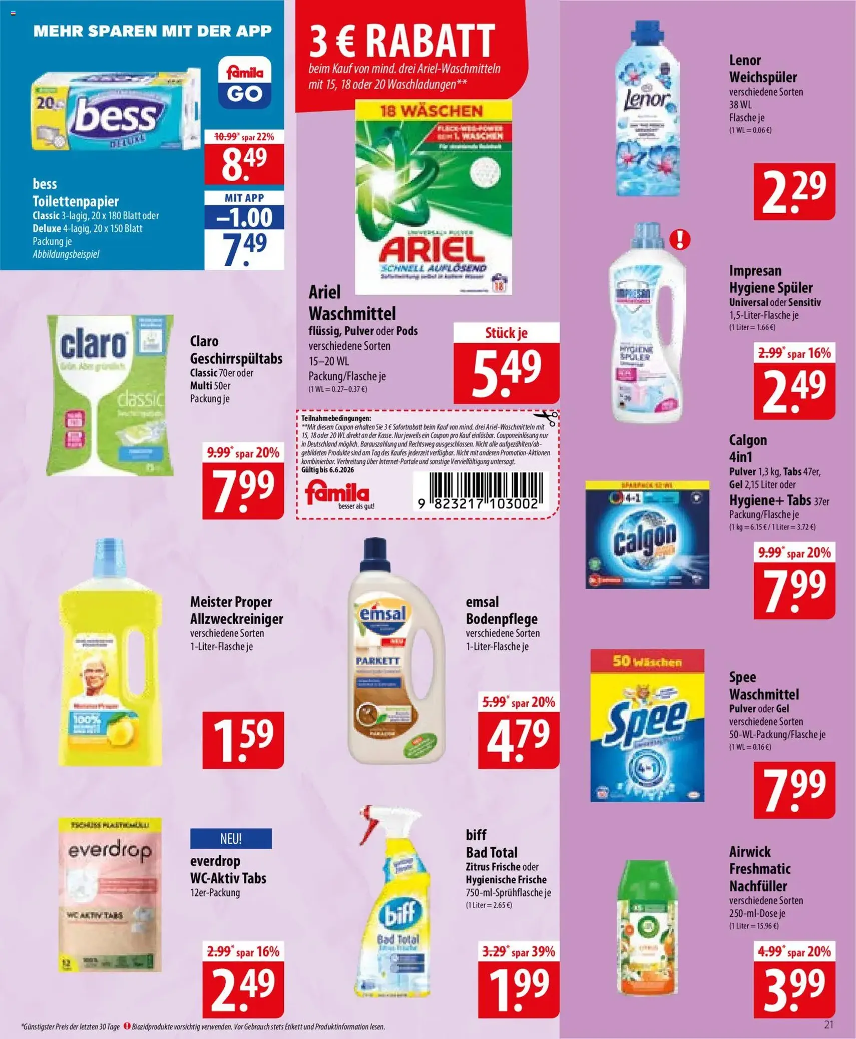 Famila Prospekt - Gültiger Prospekt ab 01.06.2026, Seite 21 von insgesamt 28