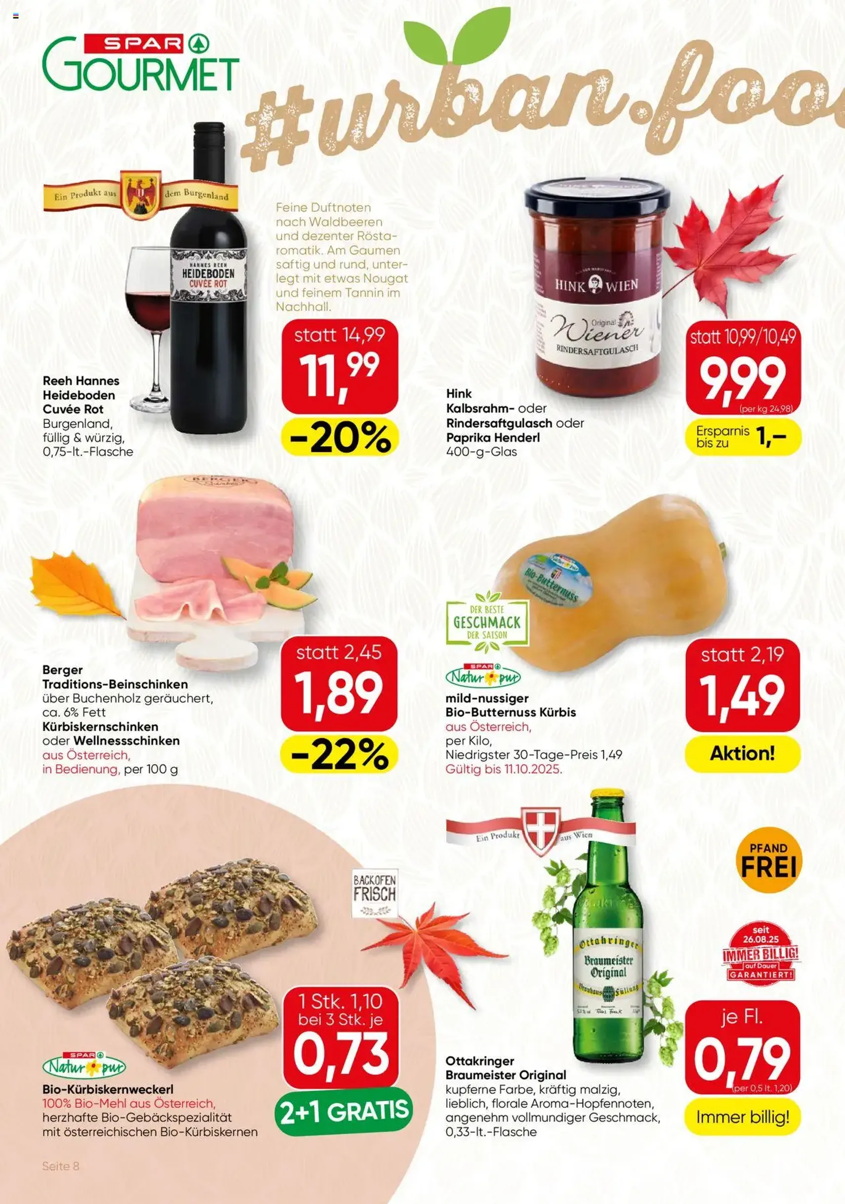SPAR Gourmet Flugblatt - Gültiger Prospekt ab 09.10.2025, Seite 8 von insgesamt 12