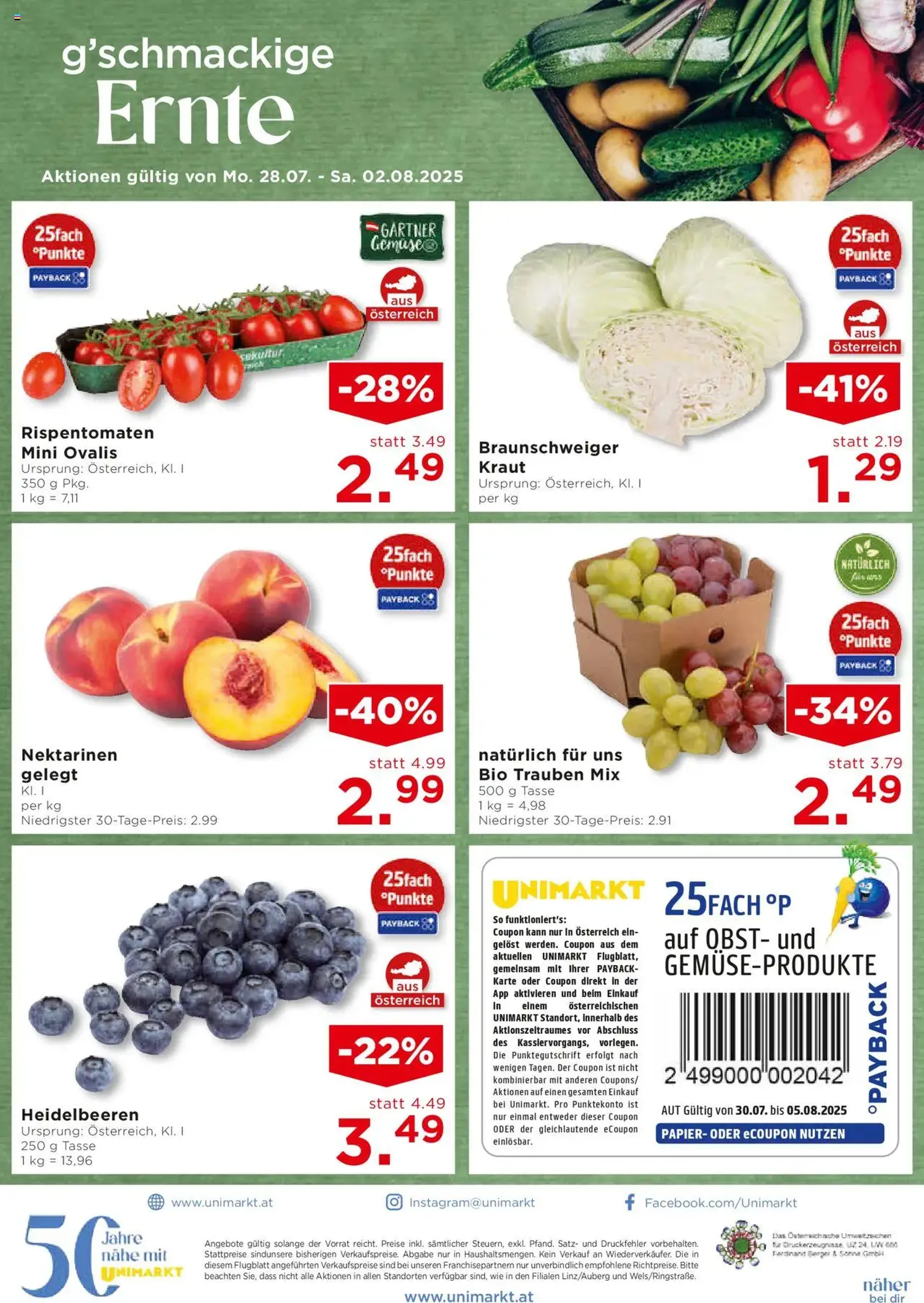 Unimarkt Süd - Gültiger Prospekt ab 30.07.2025, Seite 14 von insgesamt 16 Unimarkt Süd - Gültiger Prospekt ab 30.07.2025, Seite 14 von insgesamt 16