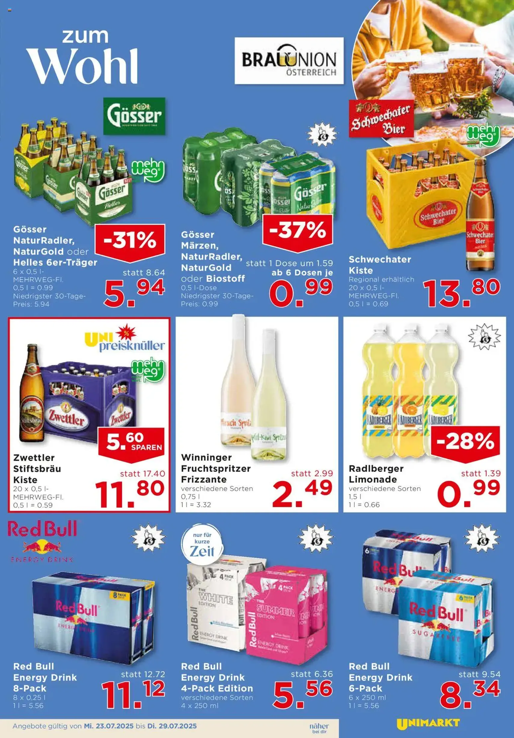 Unimarkt - Broschüre - Gültiger Prospekt ab 23.07.2025, Seite 9 von insgesamt 12