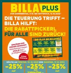 Billa Plus Flugblatt - Prospekt Vorschau gültig ab 09.10.2025