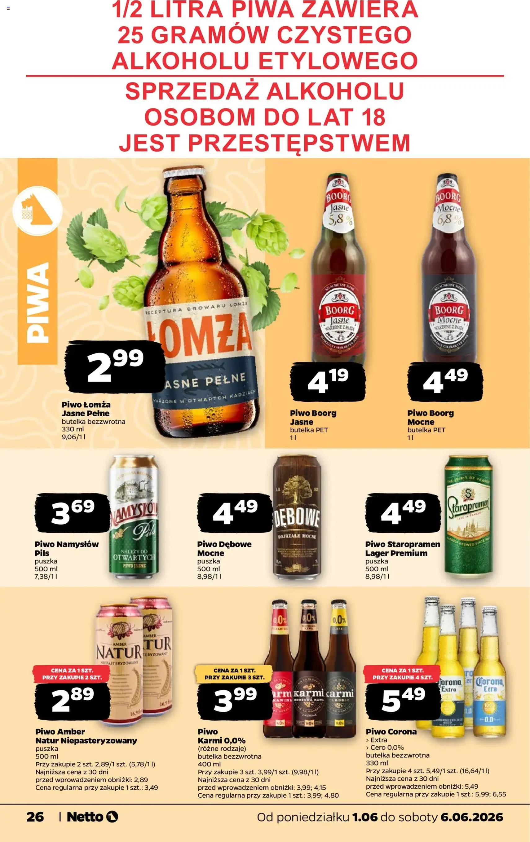 Netto gazetka od poniedziałku spożywcza - ważny gazetka od 01.06.2026 strona 26 z 33