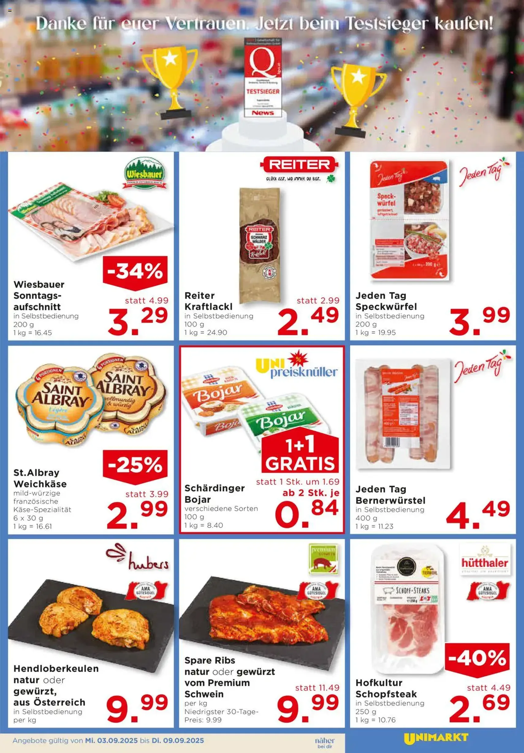 Unimarkt Flugblatt - Gültiger Prospekt ab 03.09.2025, Seite 5 von insgesamt 16 Unimarkt Flugblatt - Gültiger Prospekt ab 03.09.2025, Seite 5 von insgesamt 16