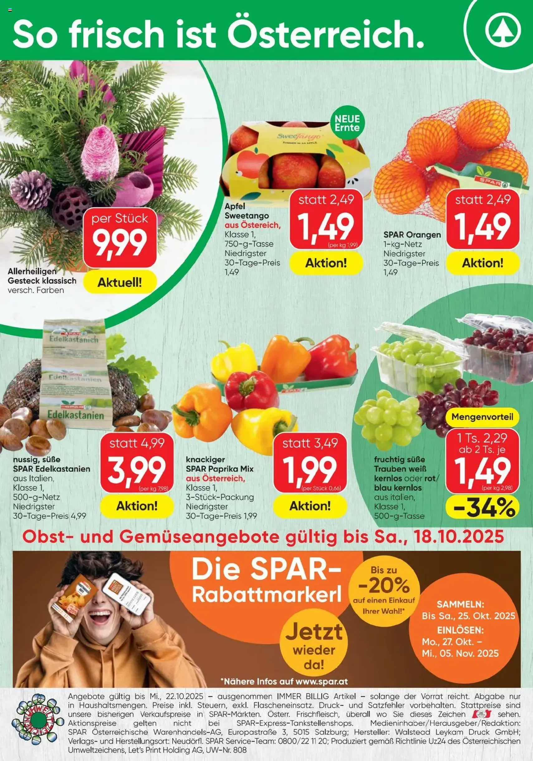 Spar Flugblatt - Gültiger Prospekt ab 16.10.2025, Seite 16 von insgesamt 16 Spar Flugblatt - Gültiger Prospekt ab 16.10.2025, Seite 16 von insgesamt 16