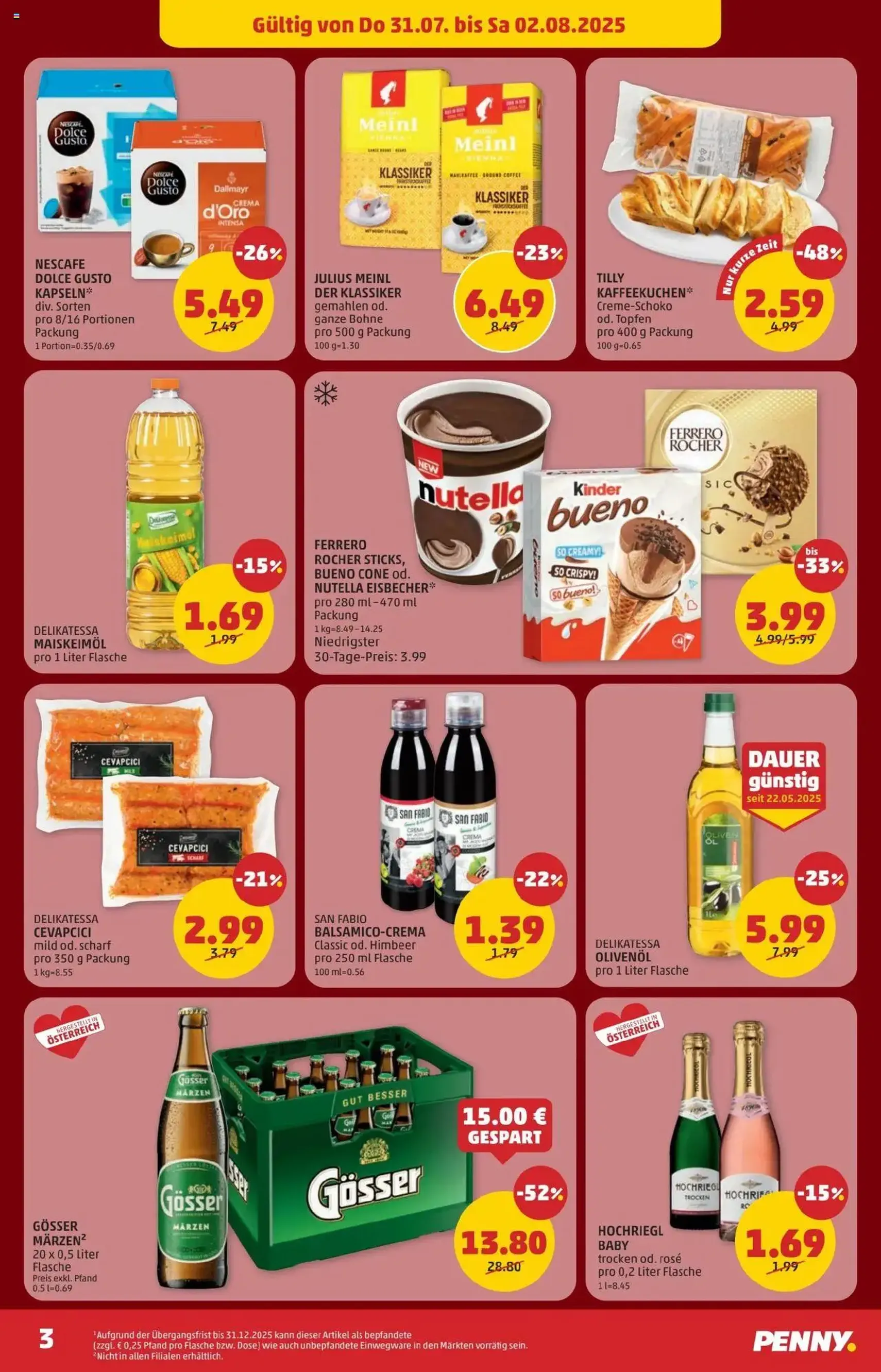 Penny Markt Flugblatt - Gültiger Prospekt ab 31.07.2025, Seite 3 von insgesamt 24