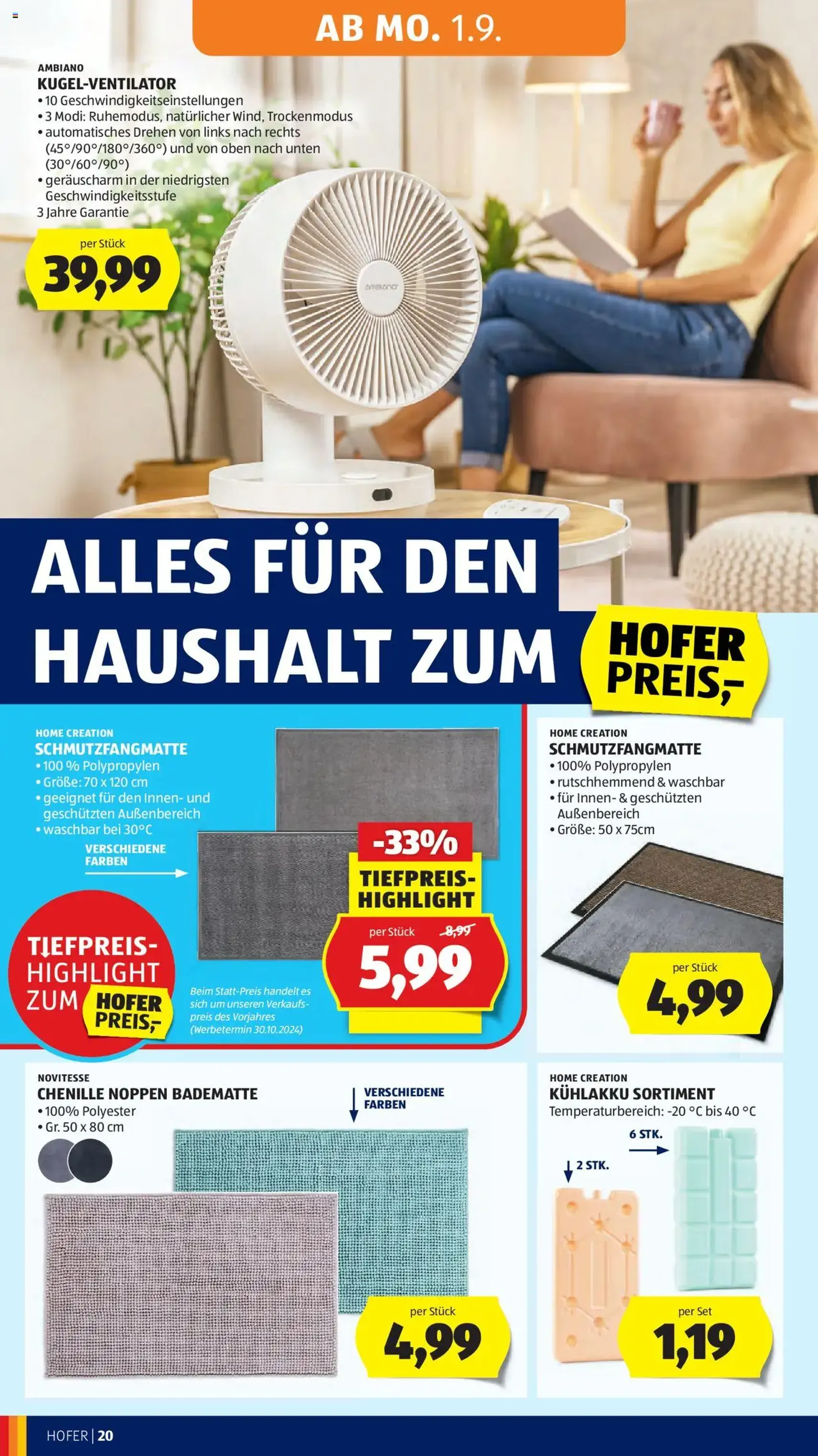 Hofer Flugblatt - Gültiger Prospekt ab 29.08.2025, Seite 24 von insgesamt 37