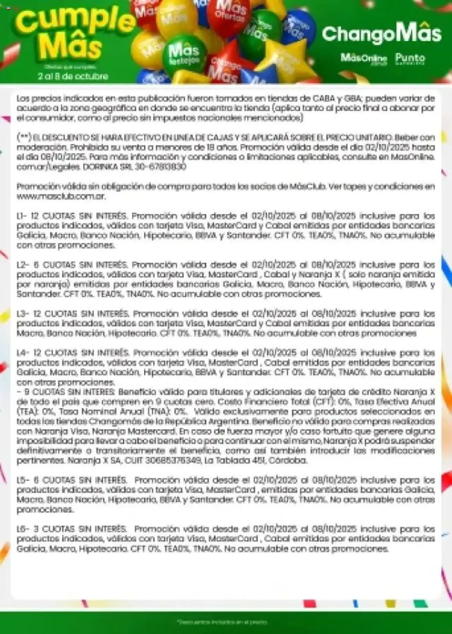 Changomas ofertas - folleto válido desde 02/10/2025 página 16 de 17