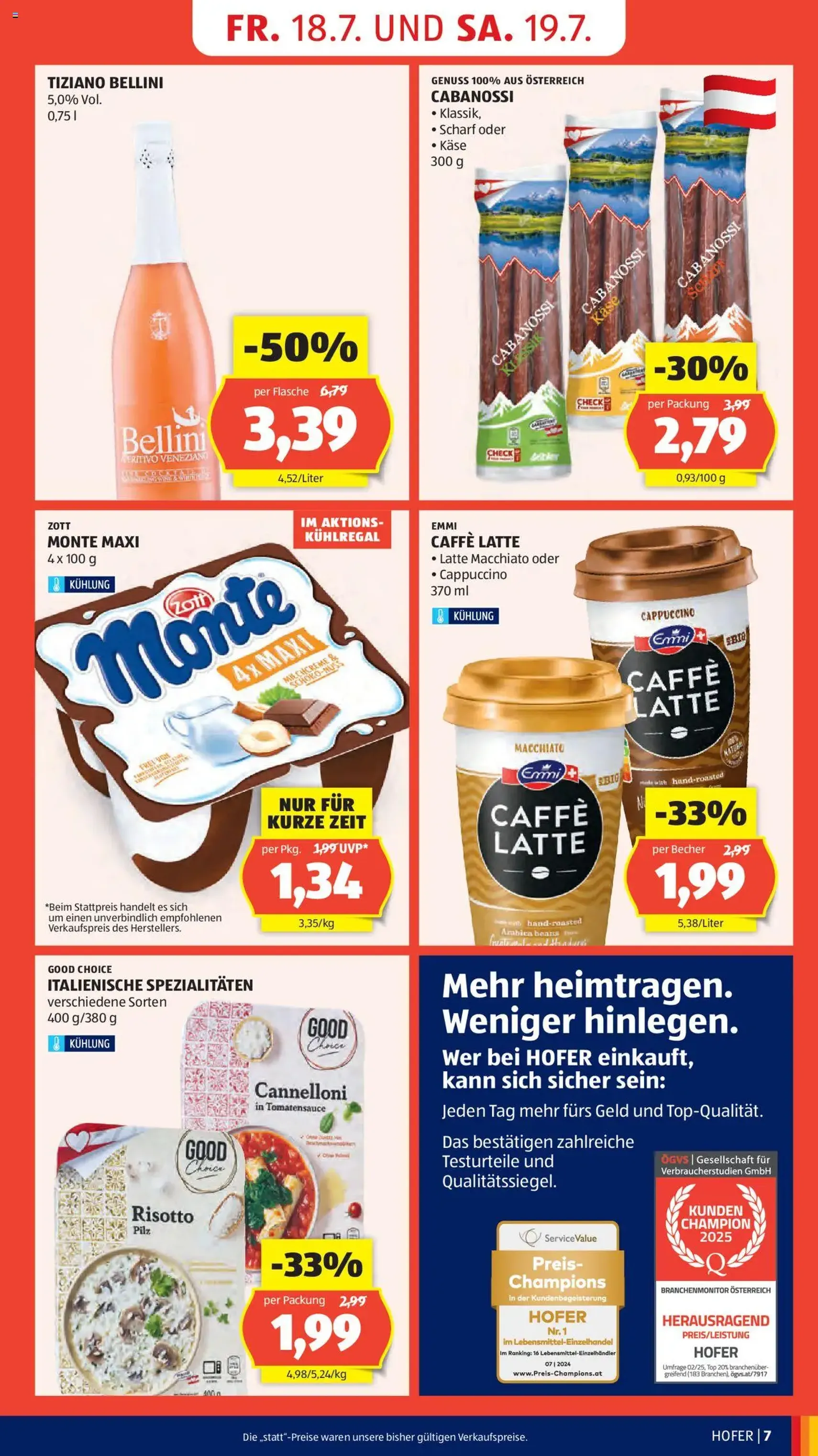 Hofer Flugblatt - Gültiger Prospekt ab 18.07.2025, Seite 9 von insgesamt 41 Hofer Flugblatt - Gültiger Prospekt ab 18.07.2025, Seite 9 von insgesamt 41