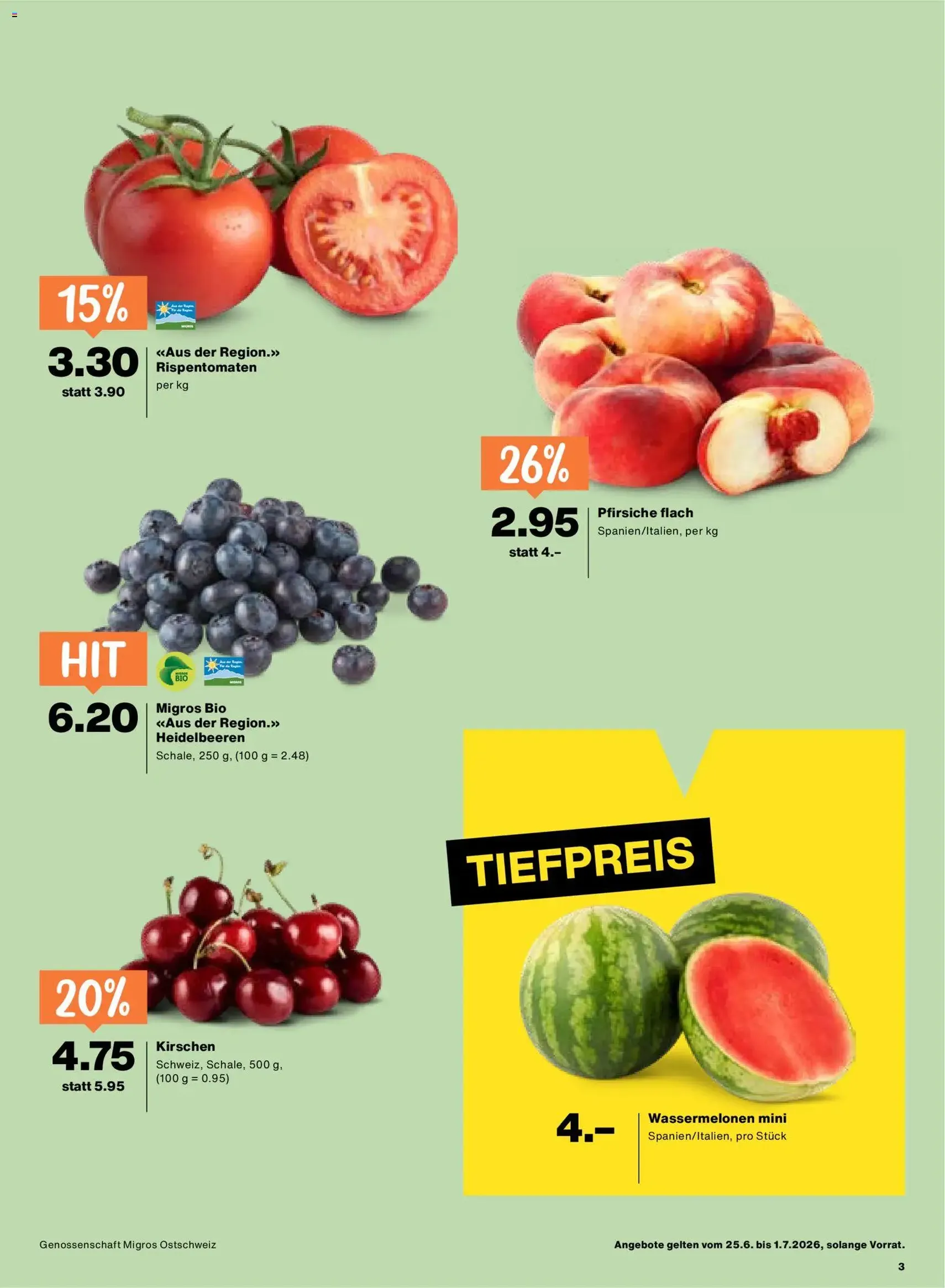 Migros aktionen - Gültiger Prospekt ab 25.06.2026, Seite 3 von insgesamt 24