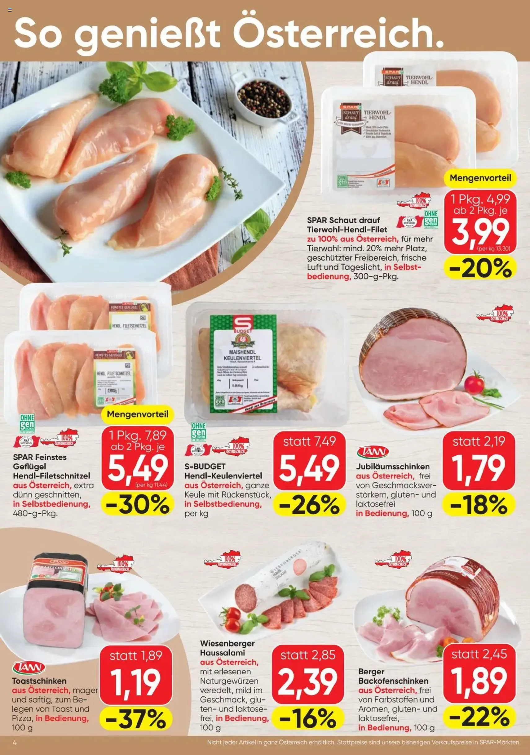 Spar Flugblatt - Gültiger Prospekt ab 28.08.2025, Seite 4 von insgesamt 20 Spar Flugblatt - Gültiger Prospekt ab 28.08.2025, Seite 4 von insgesamt 20