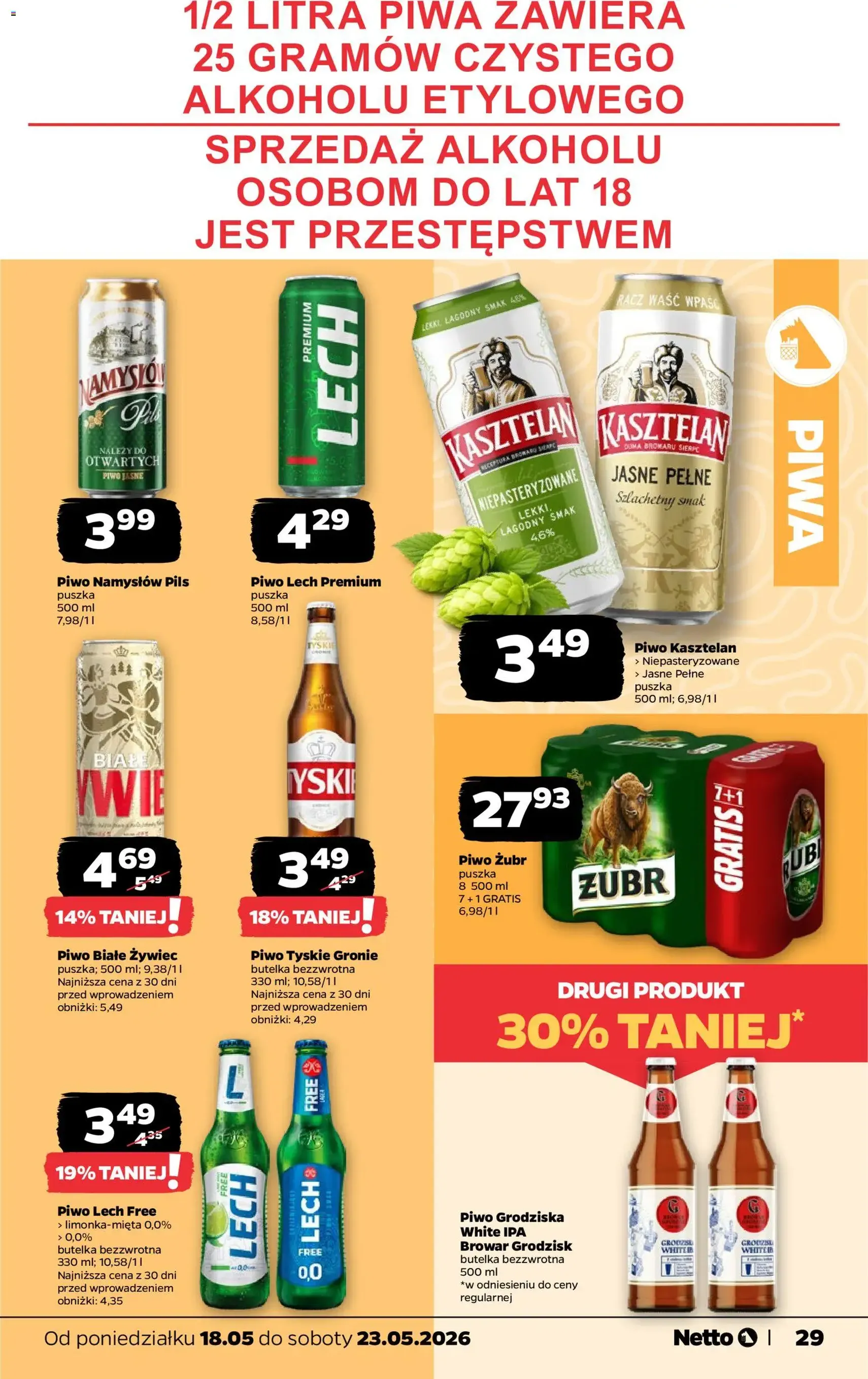 Netto gazetka od poniedziałku spożywcza - ważny gazetka od 18.05.2026 strona 29 z 38