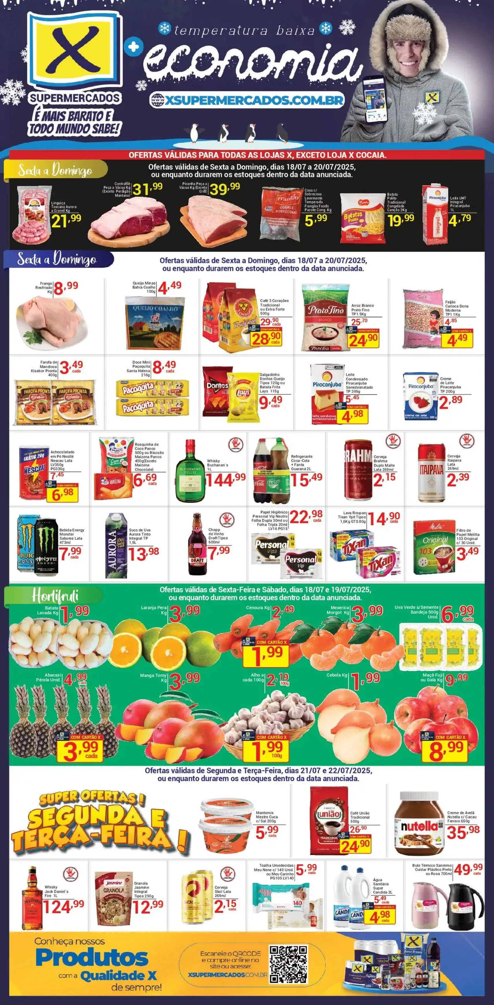 X Supermercados - Ofertas da semana - folheto válido a partir de 18/07/2025 página 1 de 2