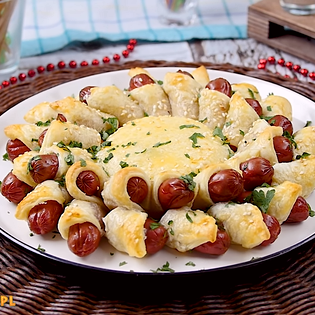 Recipe preview Puffy dogs with camembert baked dipping ring recipe