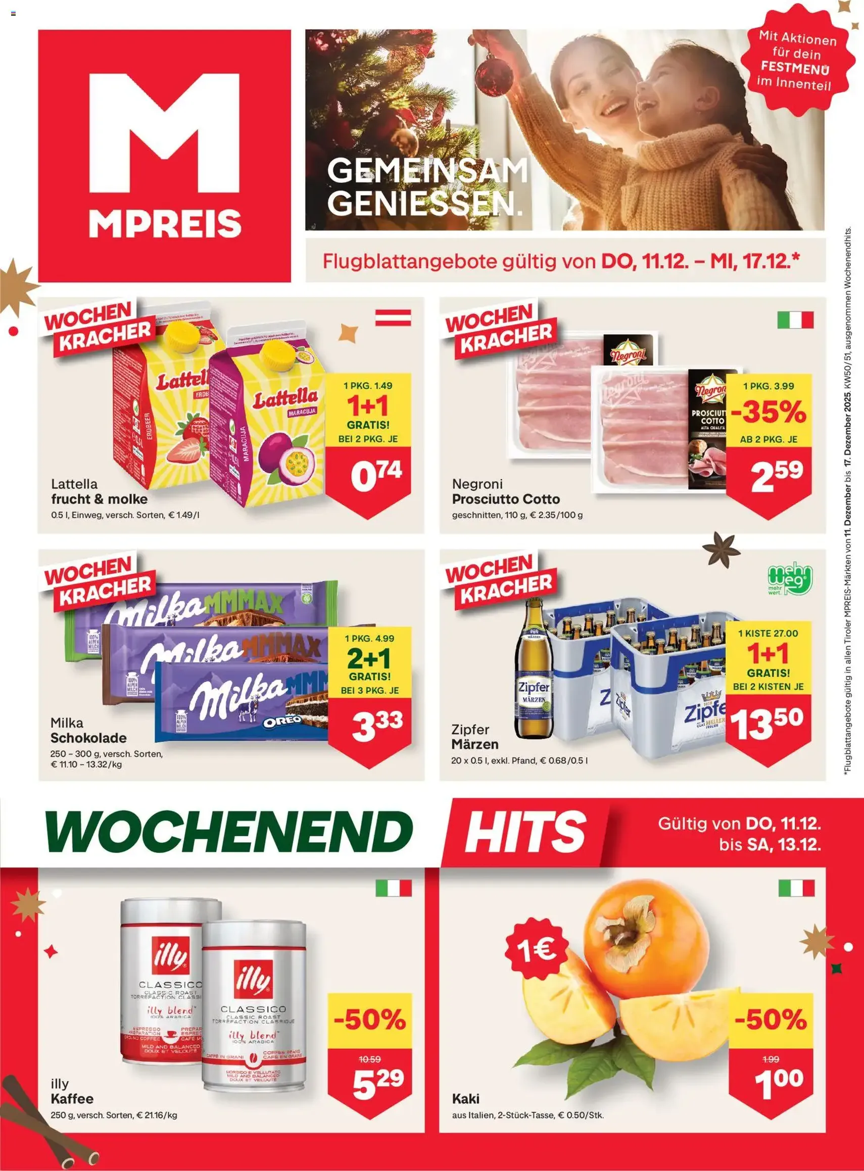 MPREIS Flugblatt - Gültiger Prospekt ab 11.12.2025, Seite 1 von insgesamt 1
