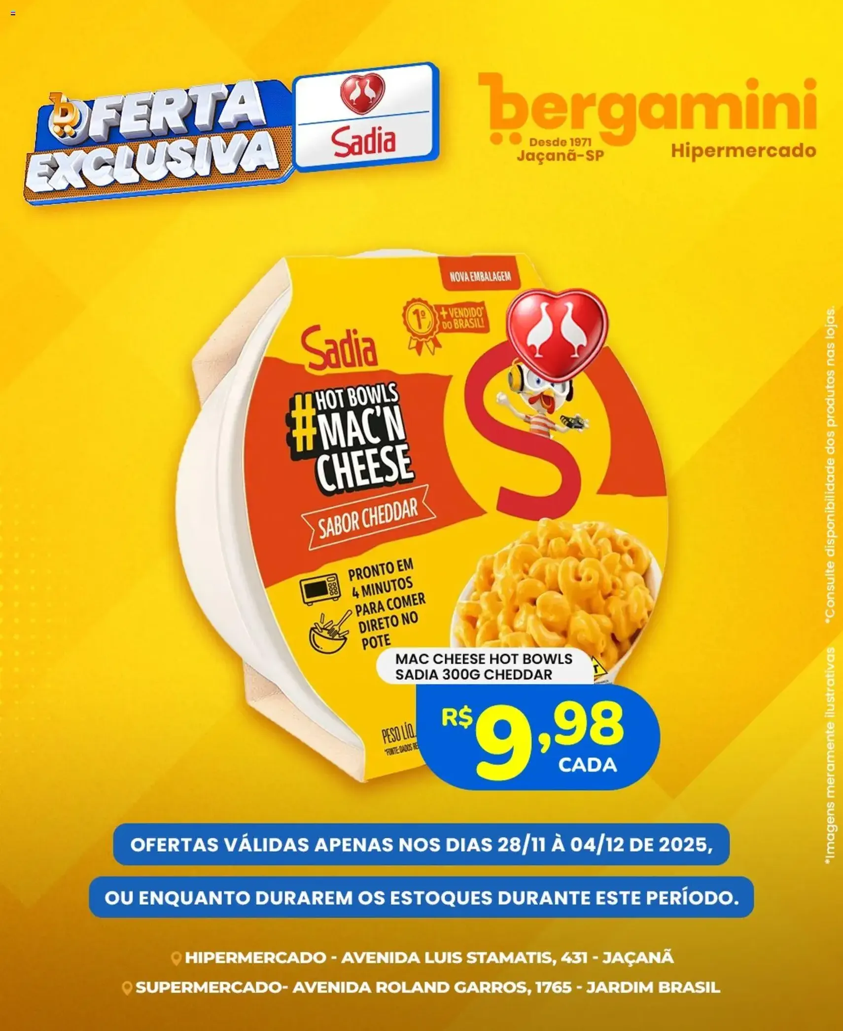 Supermercado Bergamini - Ofertas Sadia e Perdigão - folheto válido a partir de 28/11/2025 página 1 de 7
